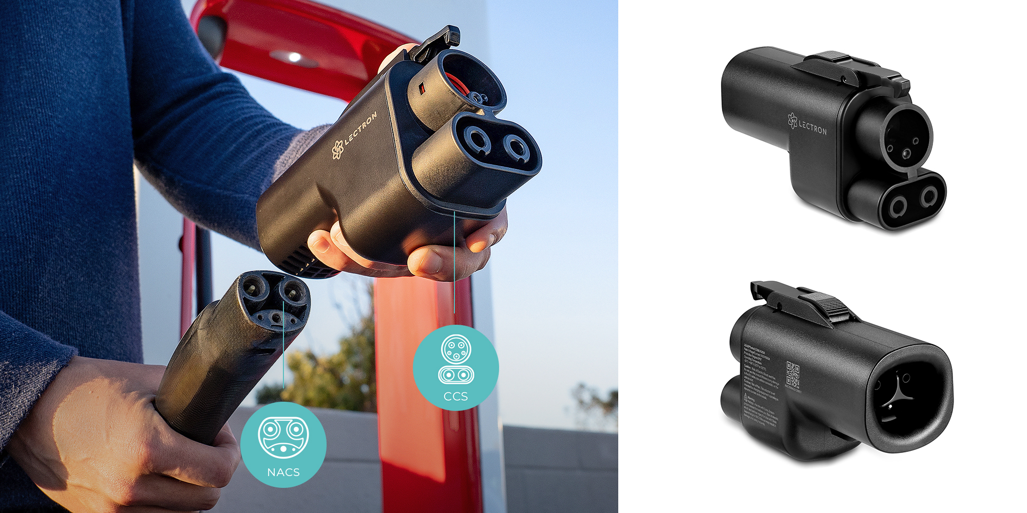 Lectron Tesla to CSS charger in use.