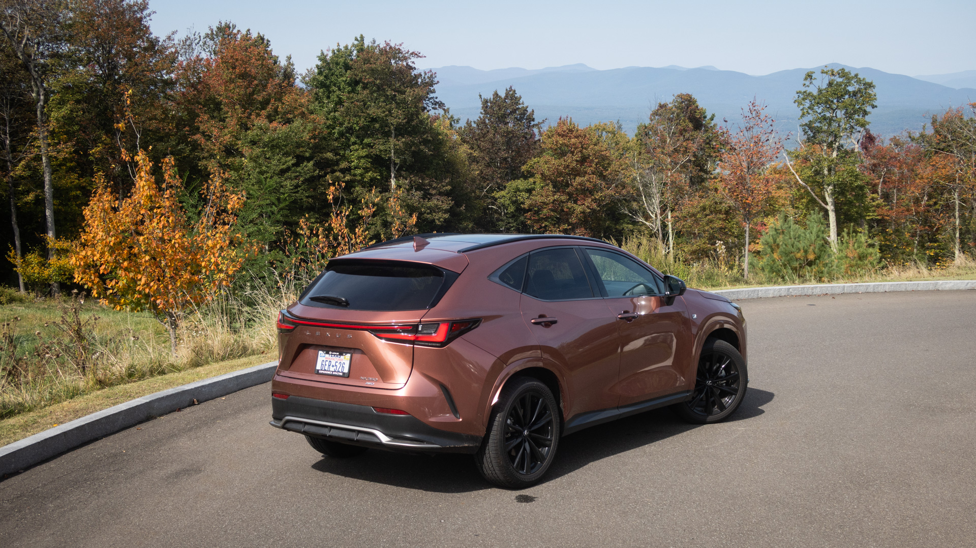 Lexus NX 350 F Sport rear quarter.