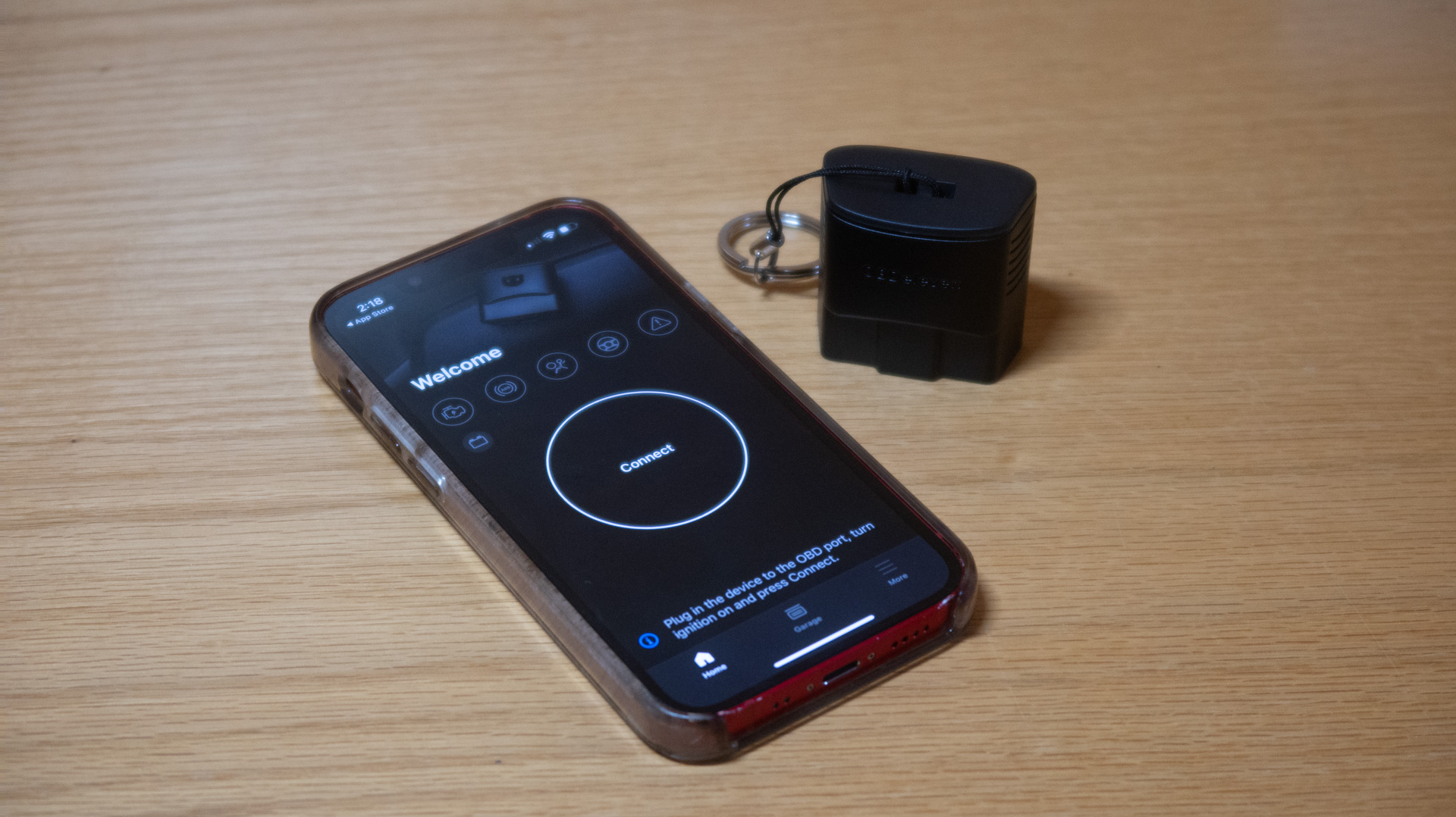 OBDeleven with phone.