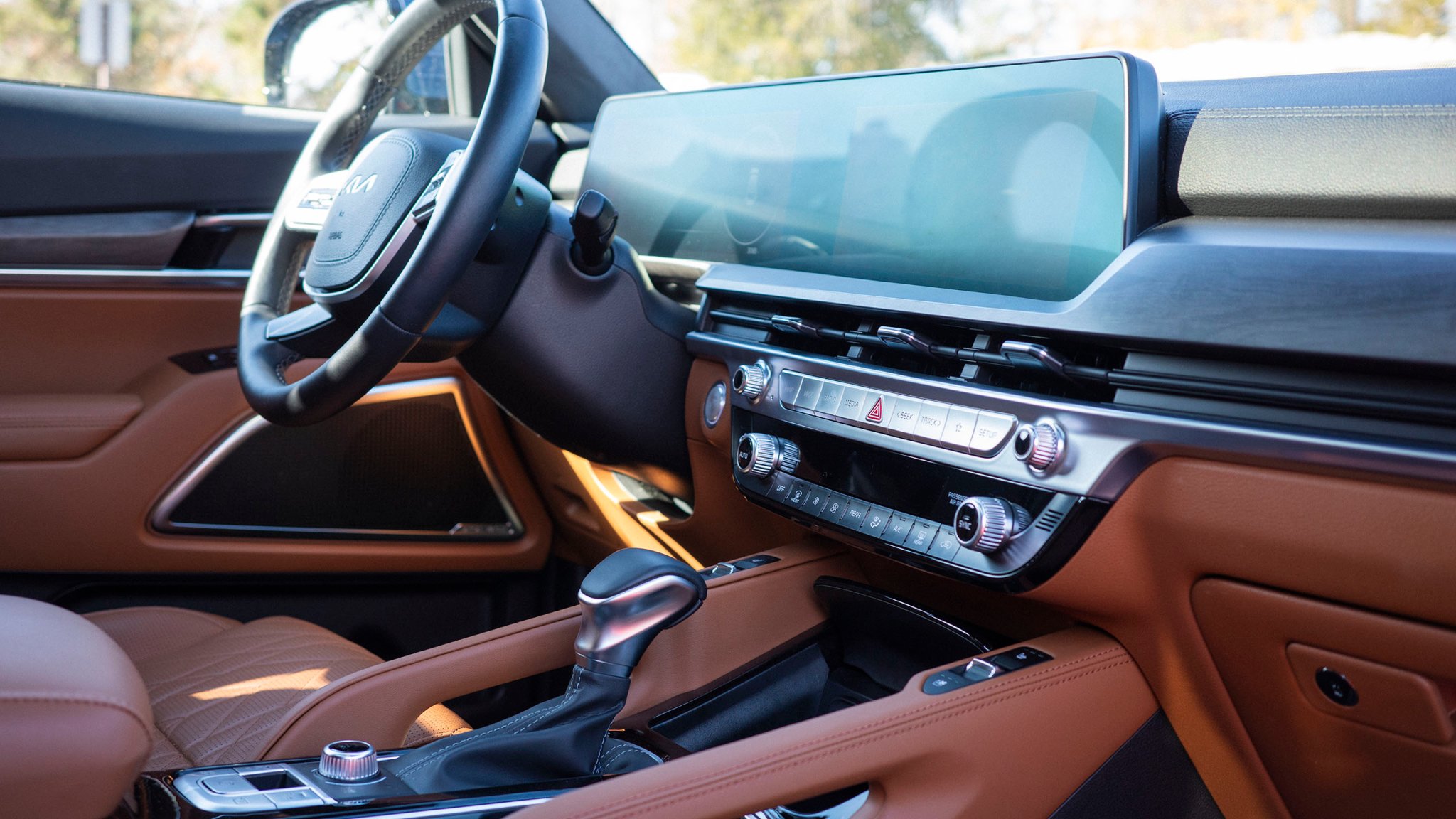 The interior of a 2025 Kia Telluride S Prestige X-Pro.