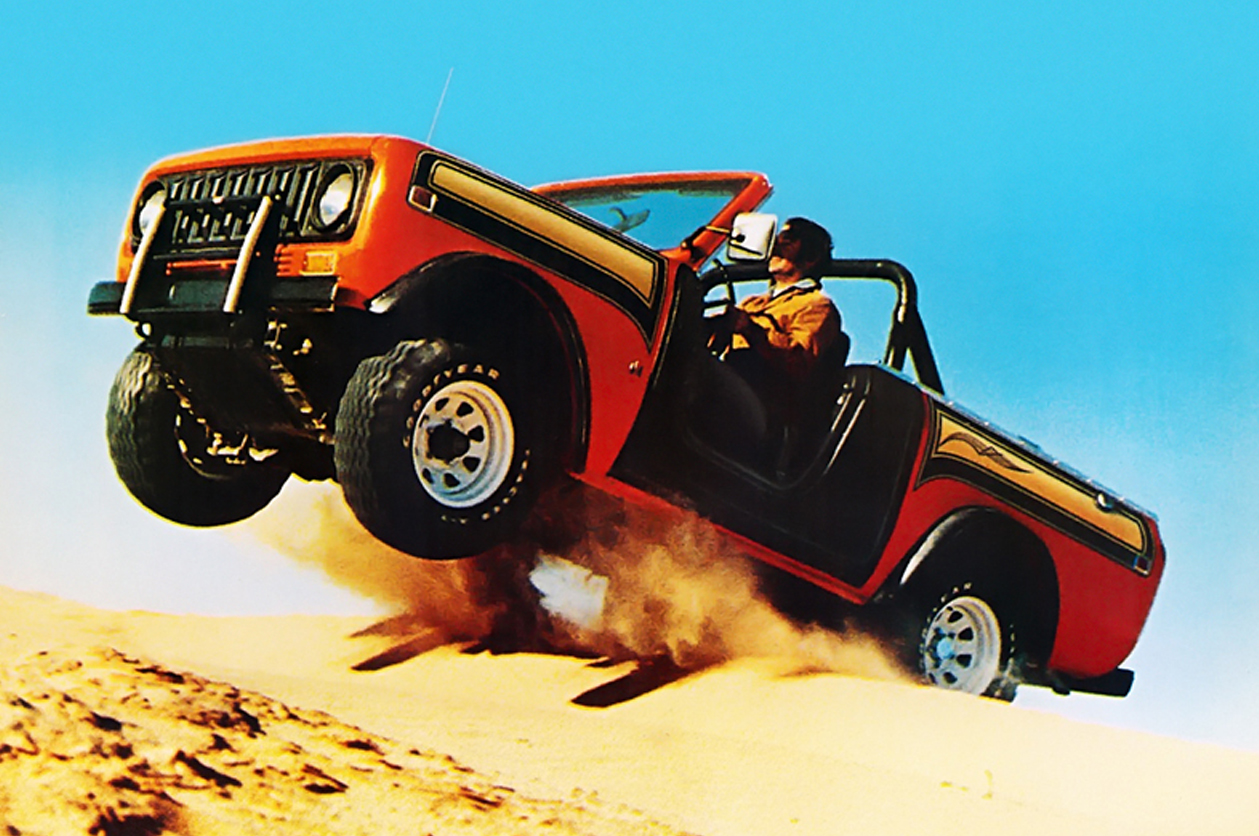 International Scout SSII hitting a jump.