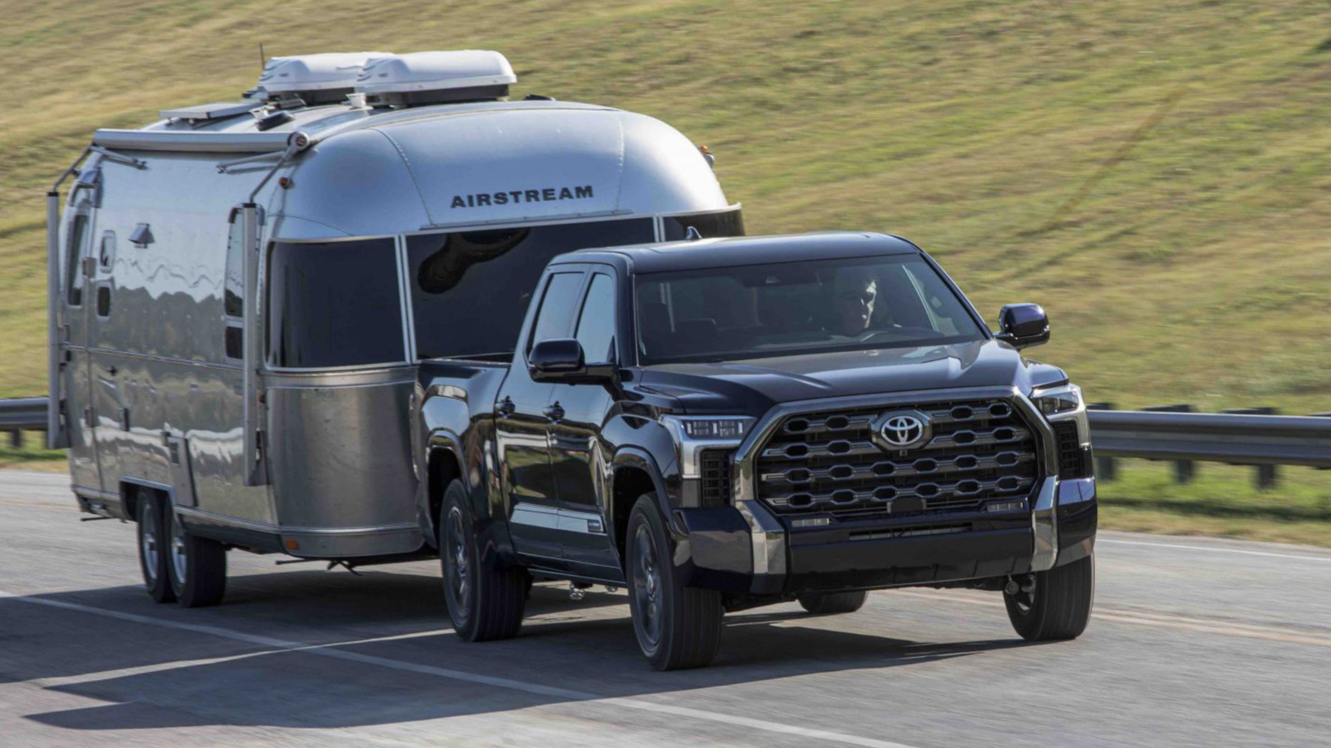 Toyota Tundra towing Airstream trailer