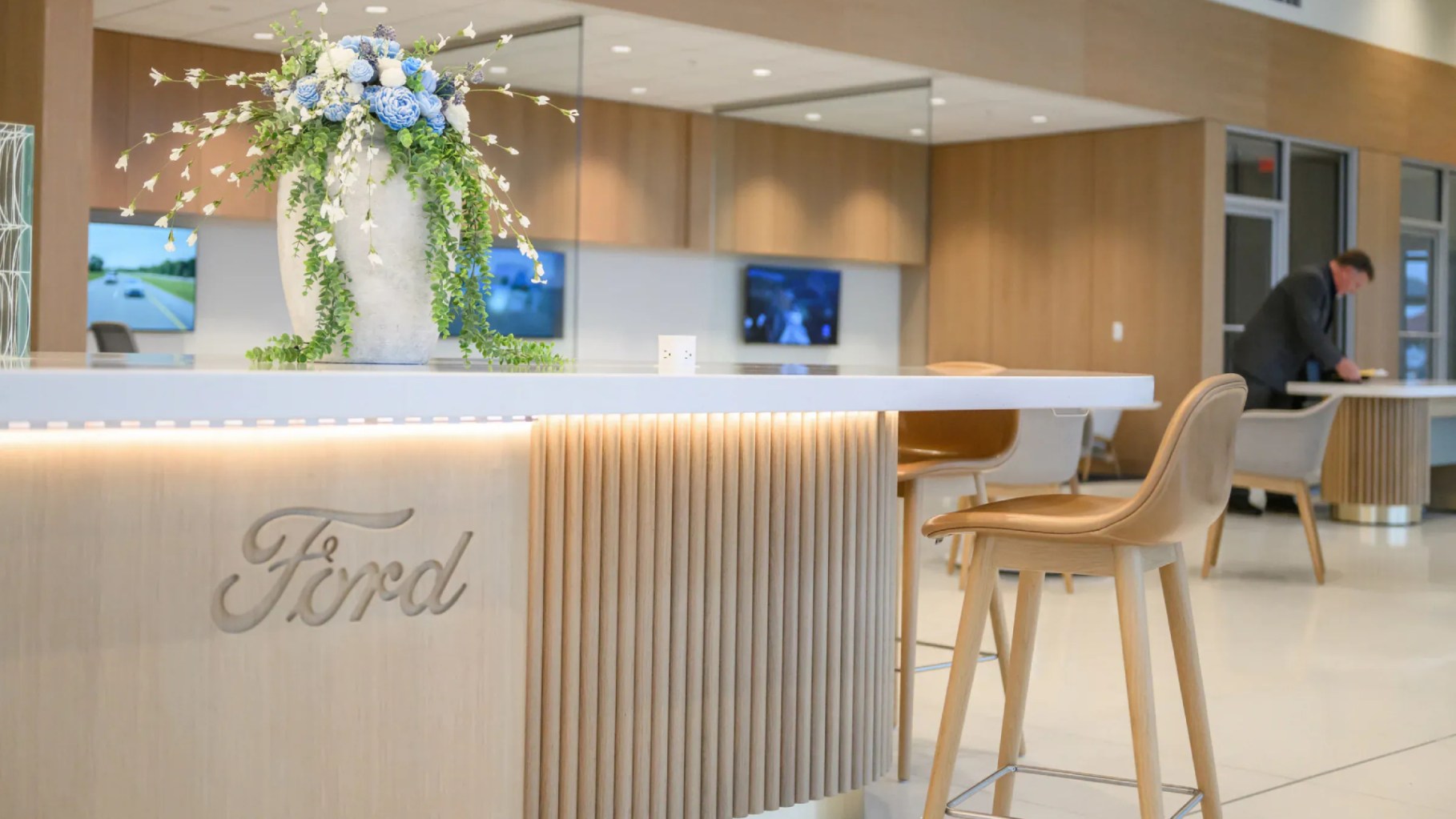 Ford's New Dealership Design Is Part Hotel Lobby, Part Apple Store