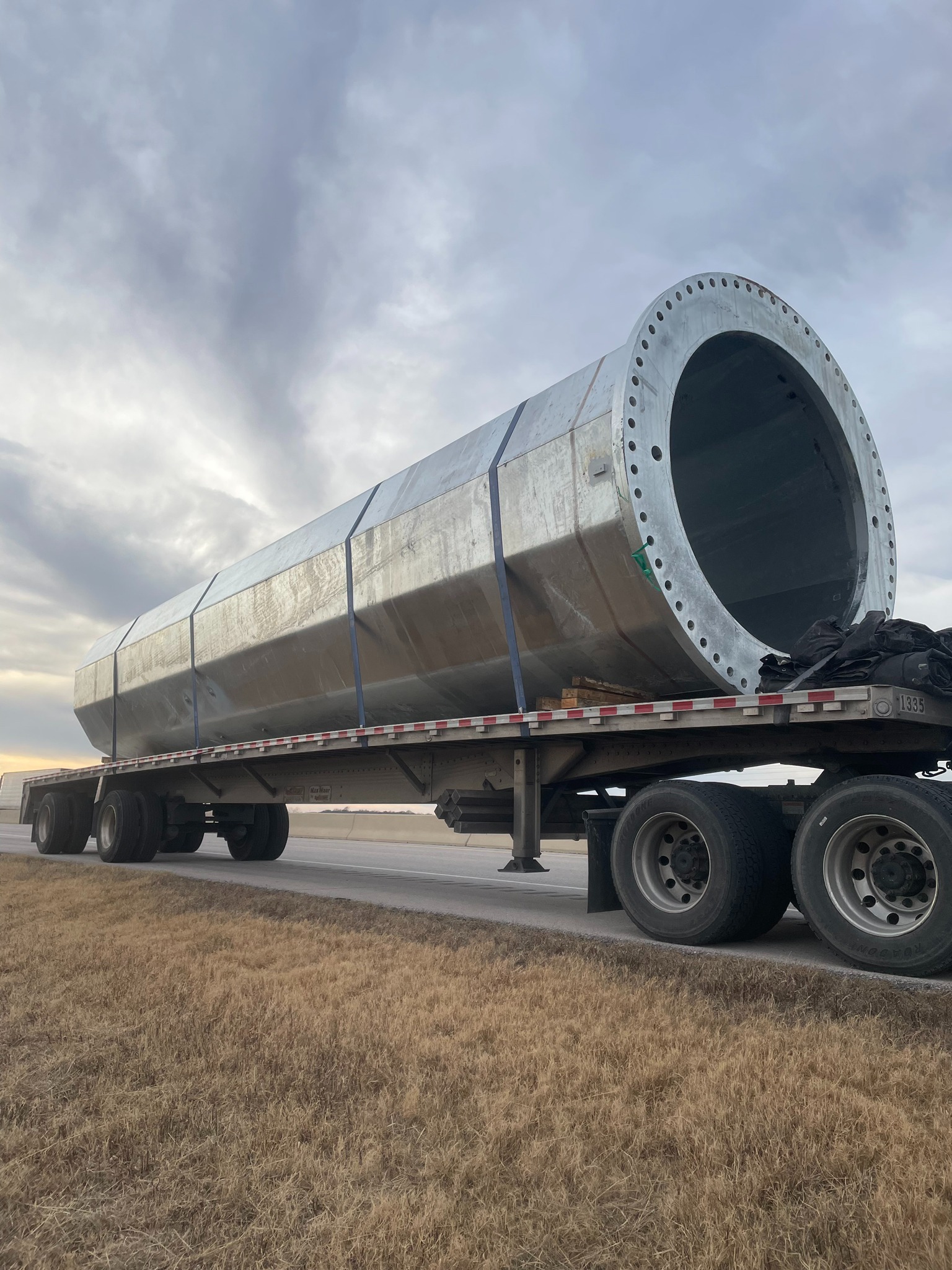 Illegally over-height semi truck load that damaged six bridges along Oklahoma I-44/Will Rogers Turnpike