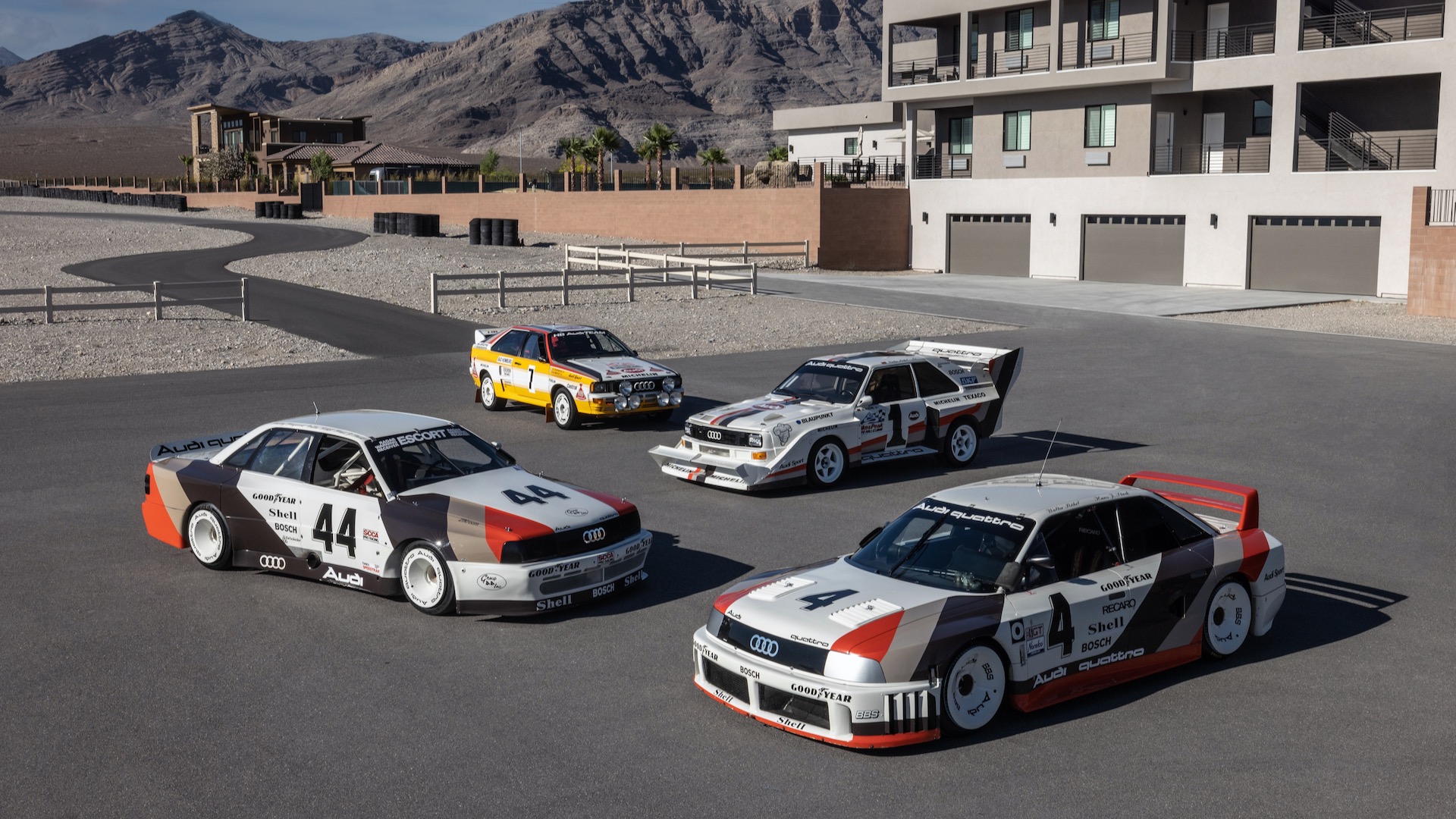 Audi race cars with five-cylinder engines