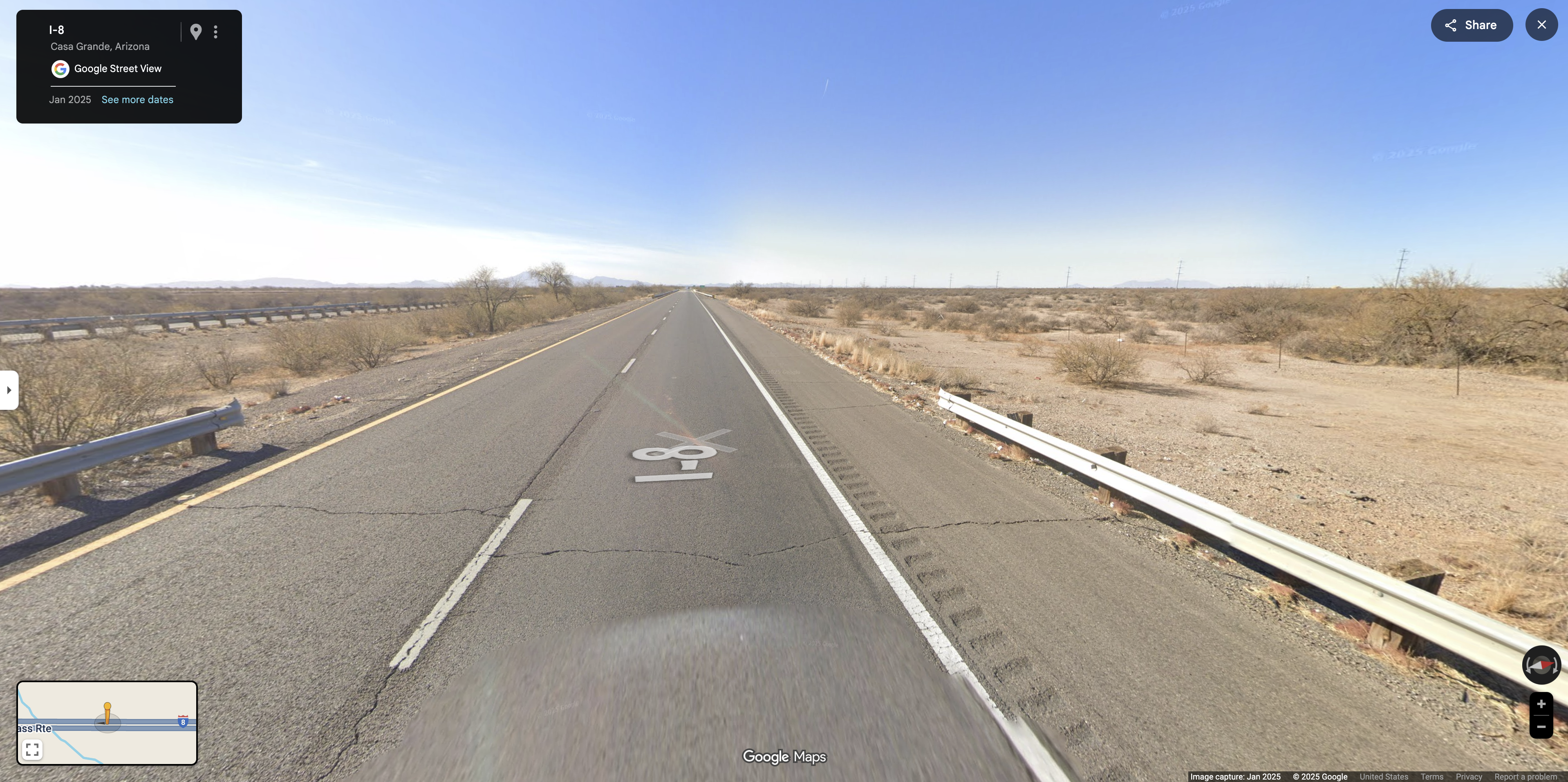 Arizona Interstate 8 south of Casa Grande