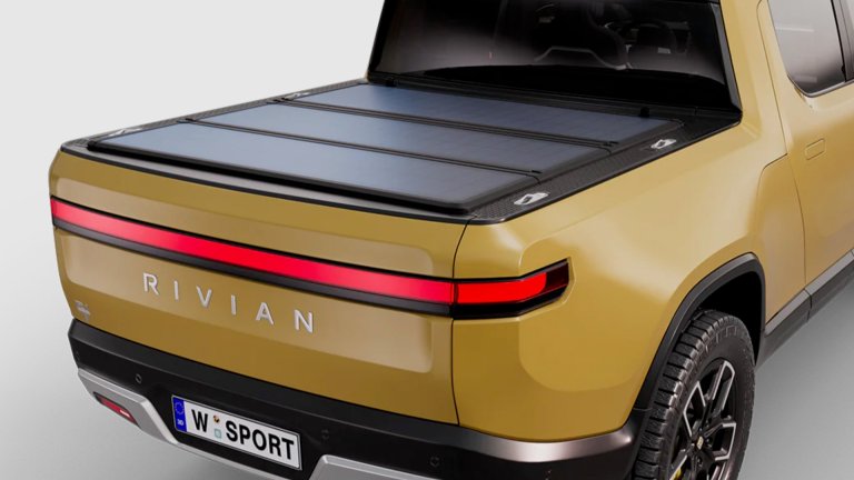 Worksport Solis solar tonneau cover for Rivian R1T