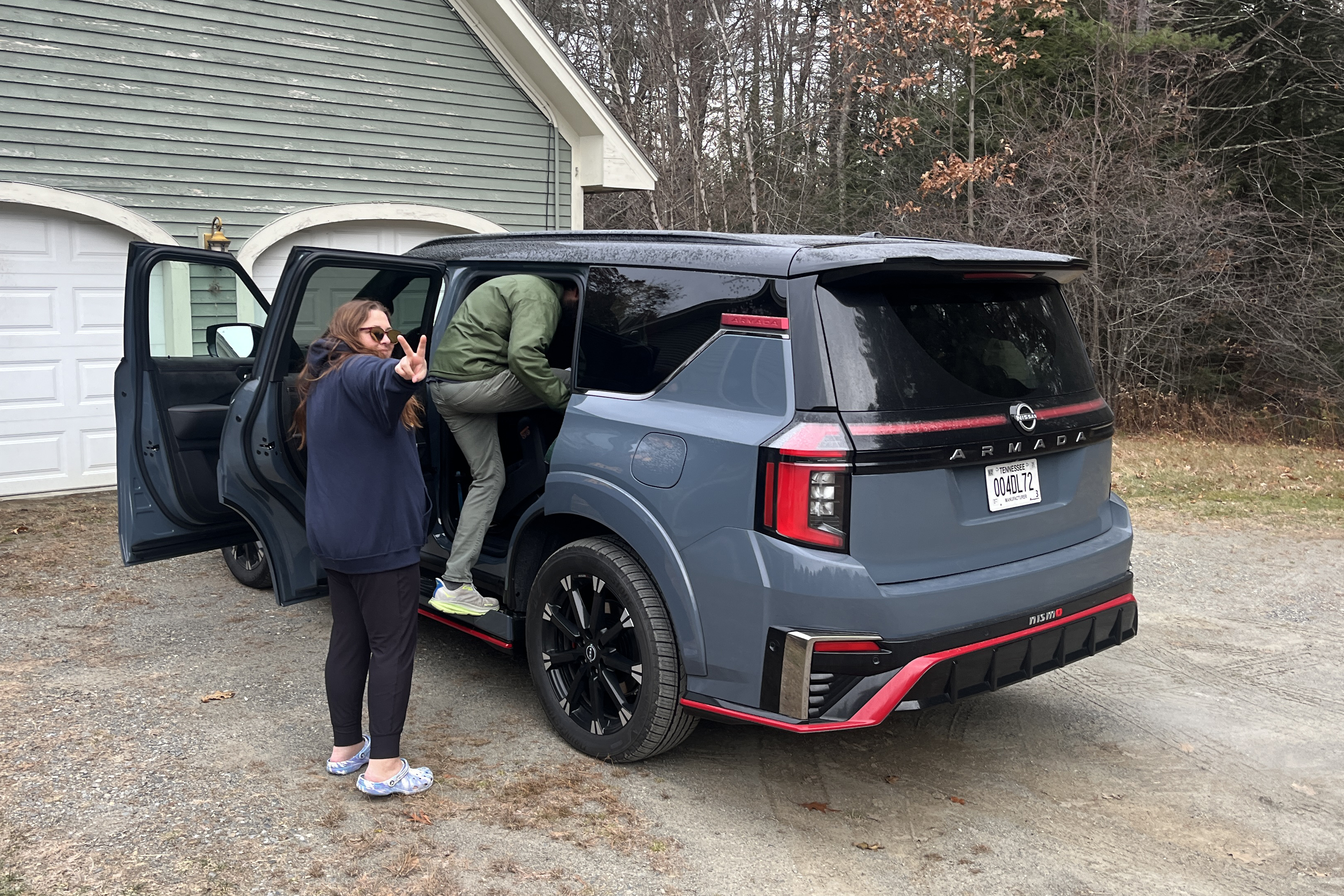 Nissan Armada Nismo taking on passengers.