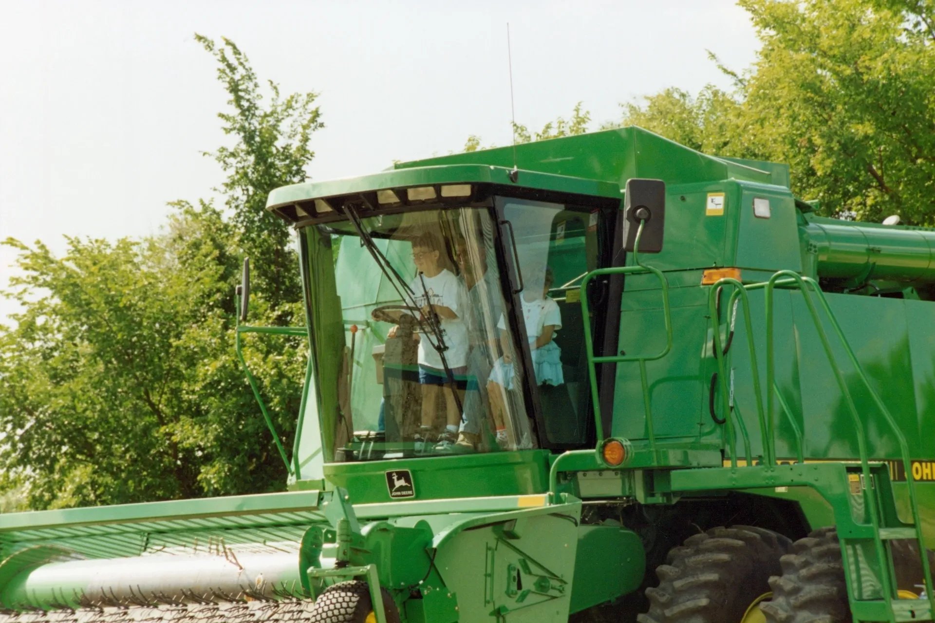 Joel Feder driving the combine
