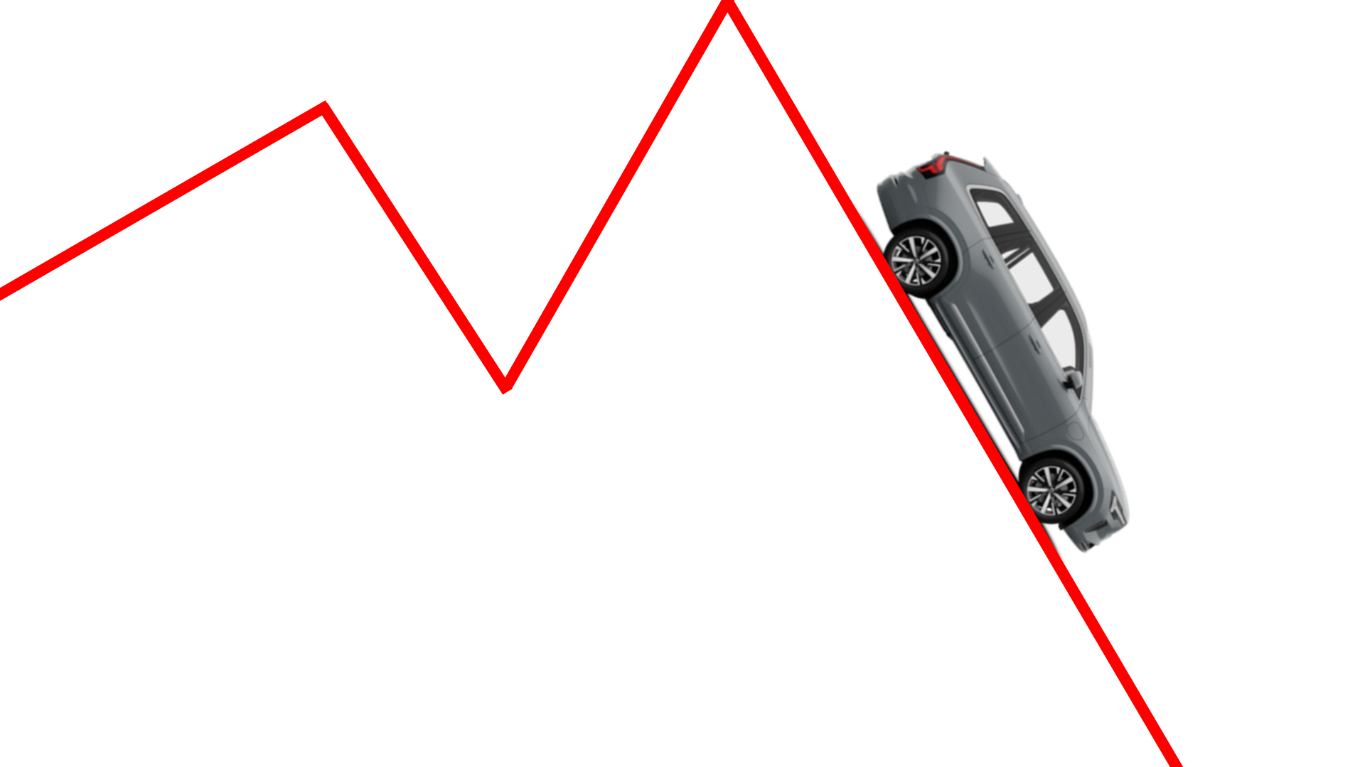 Stylized image of car on a sales chart.