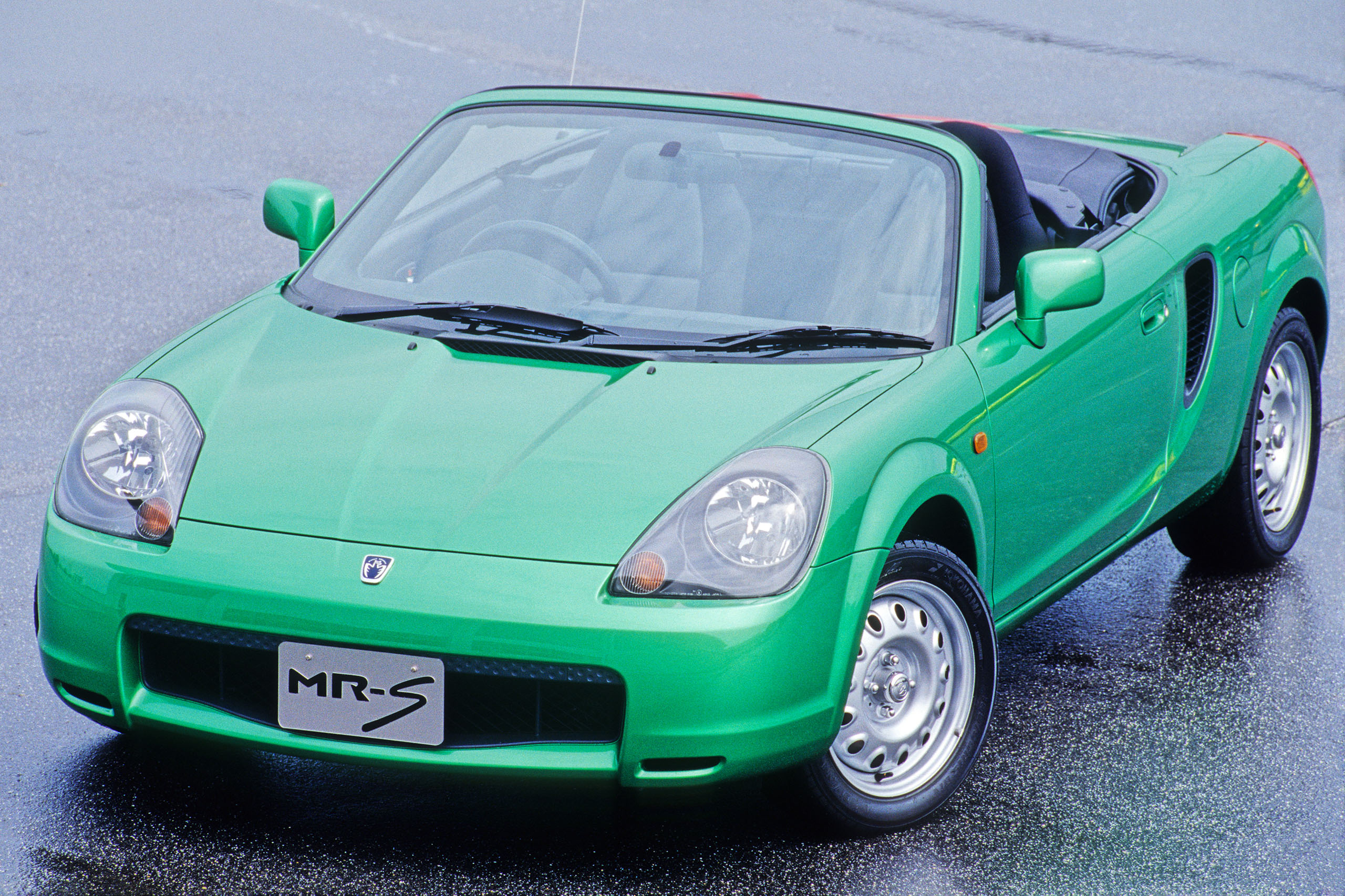 Green Toyota MR-S on steelies