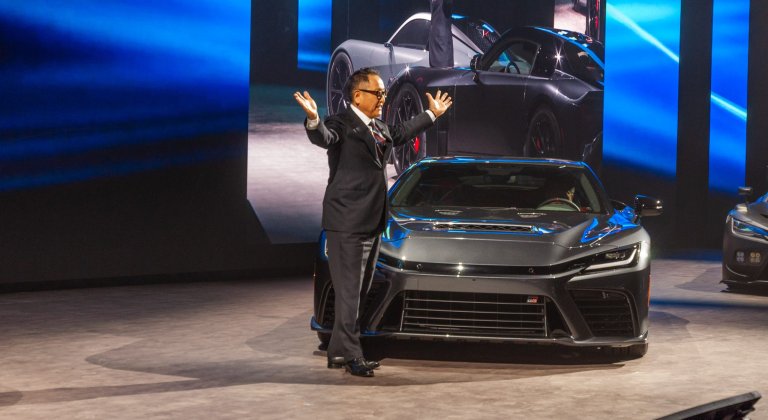 Akio Toyoda and Toyota GR GT