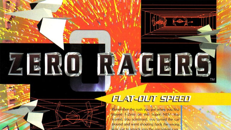 A scan of a Nintendo Power preview of Zero Racers from 1996.