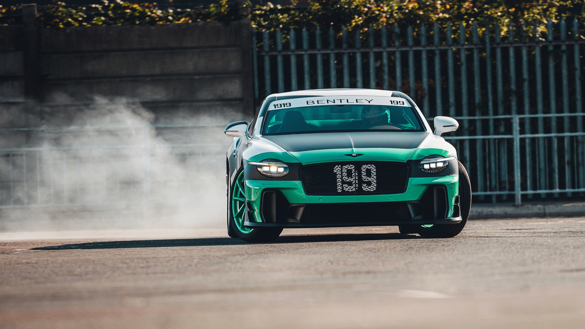Travis Pastrana drifting a Bentley Supersports.