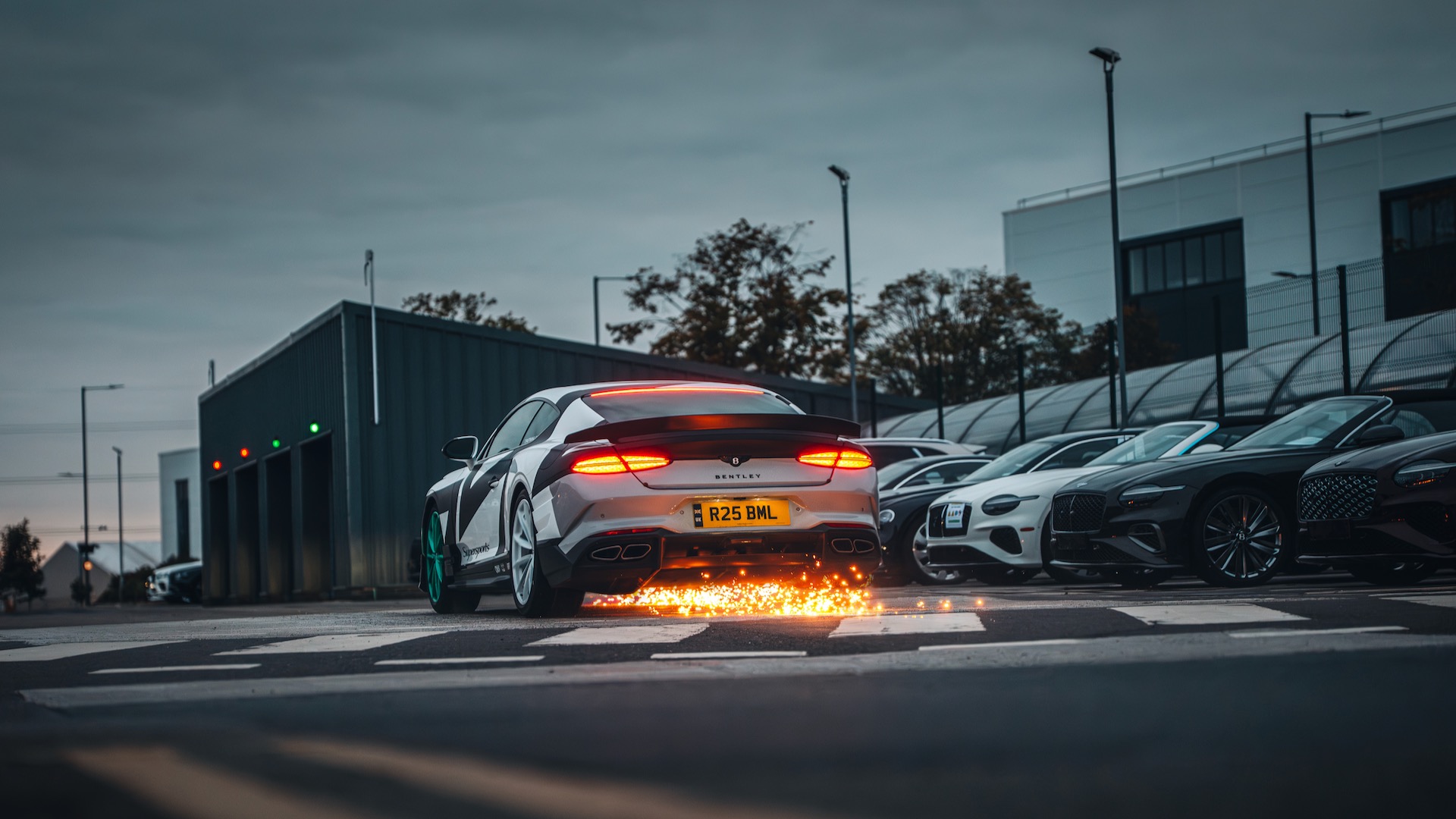 Travis Pastrana jumping a Bentley Supersports.