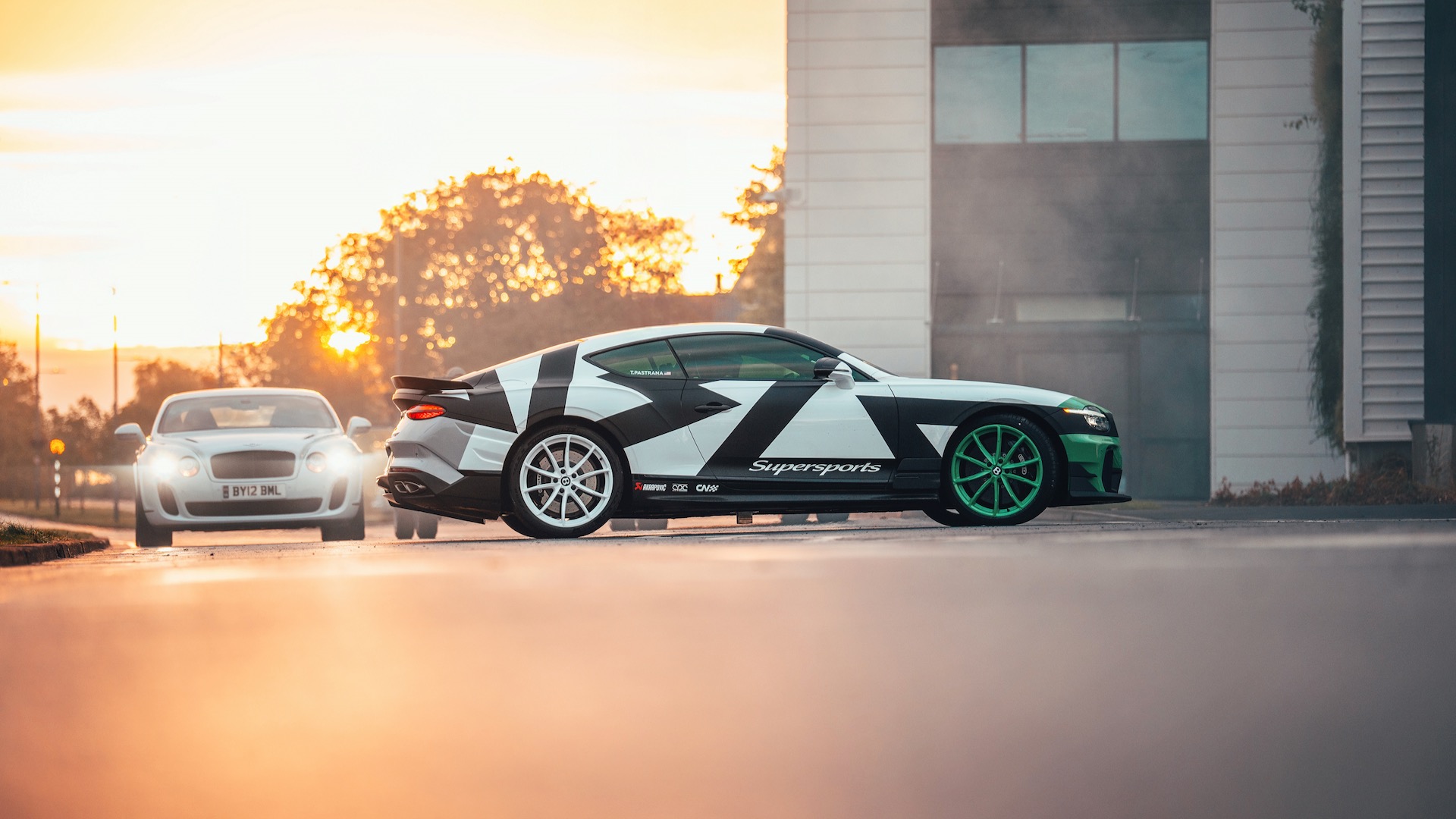 Travis Pastrana drifting a Bentley Supersports.