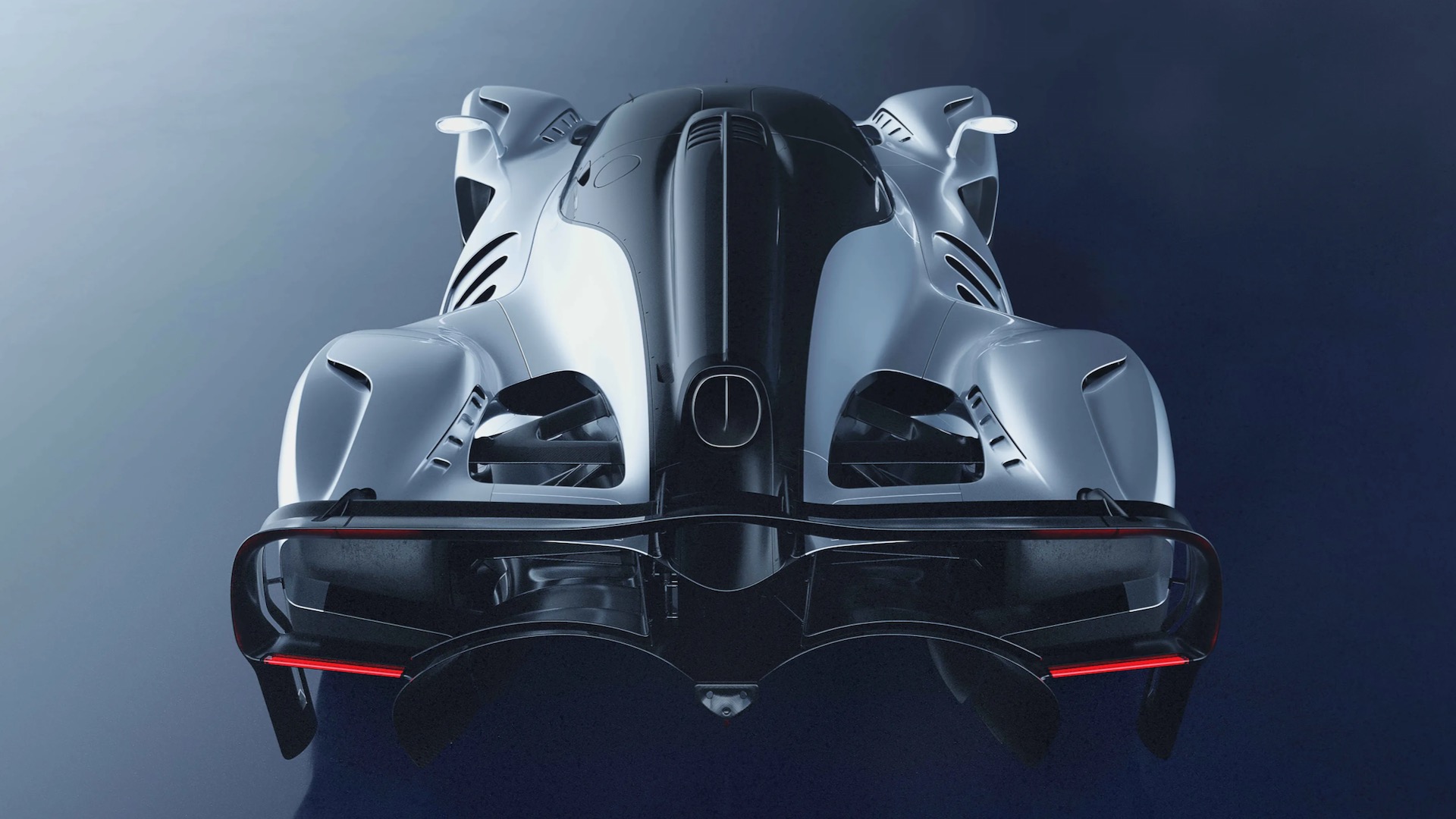 Red Bull RB17 rear overhead view.