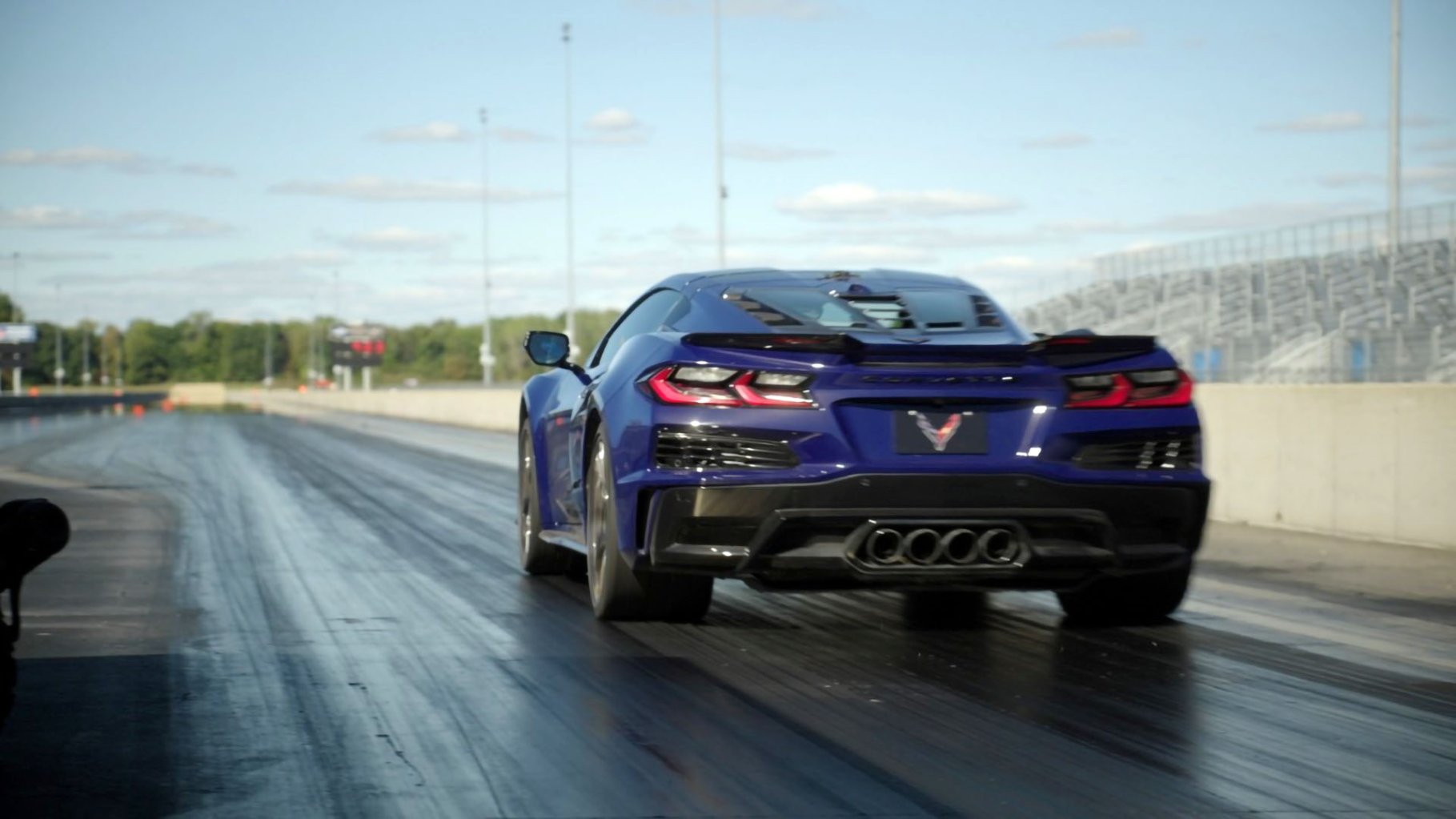 Chevy Corvette ZR1X on drag strip.