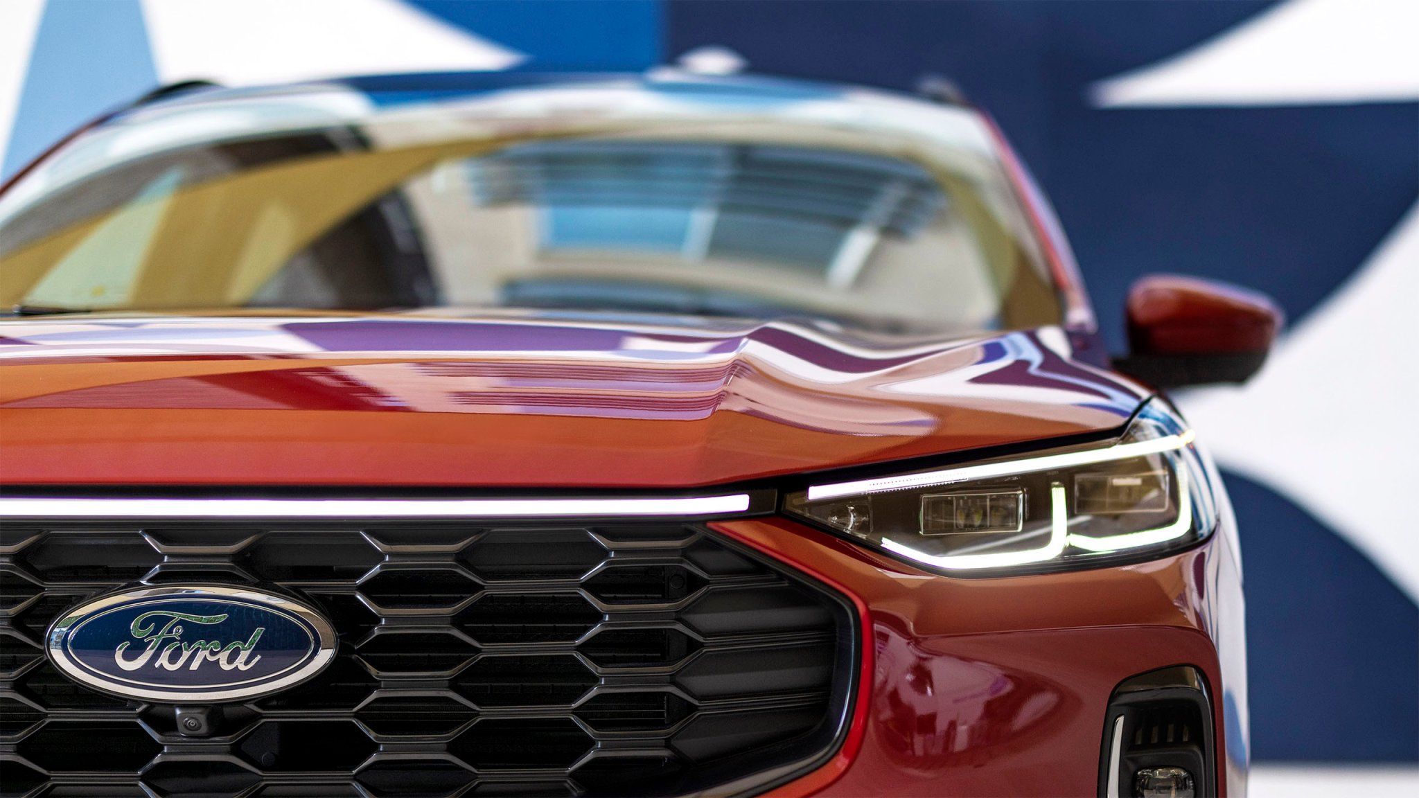 Ford Escape headlight close-up