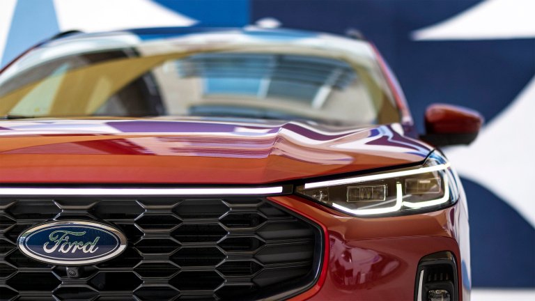 Ford Escape headlight close-up