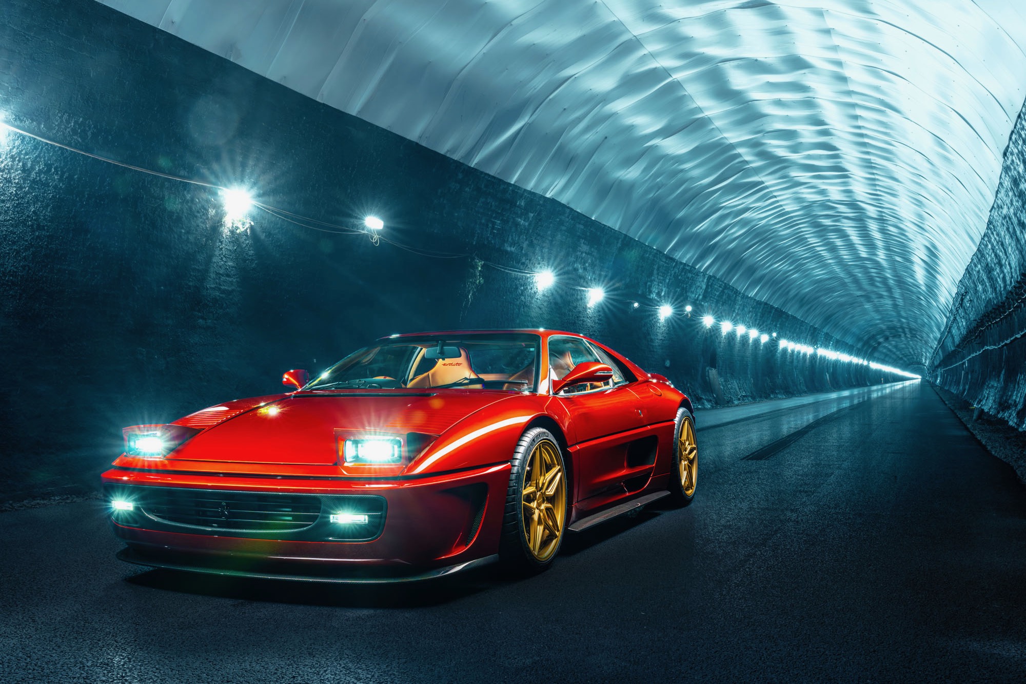 Ferrari 355 by Evoluto tunnel driving.
