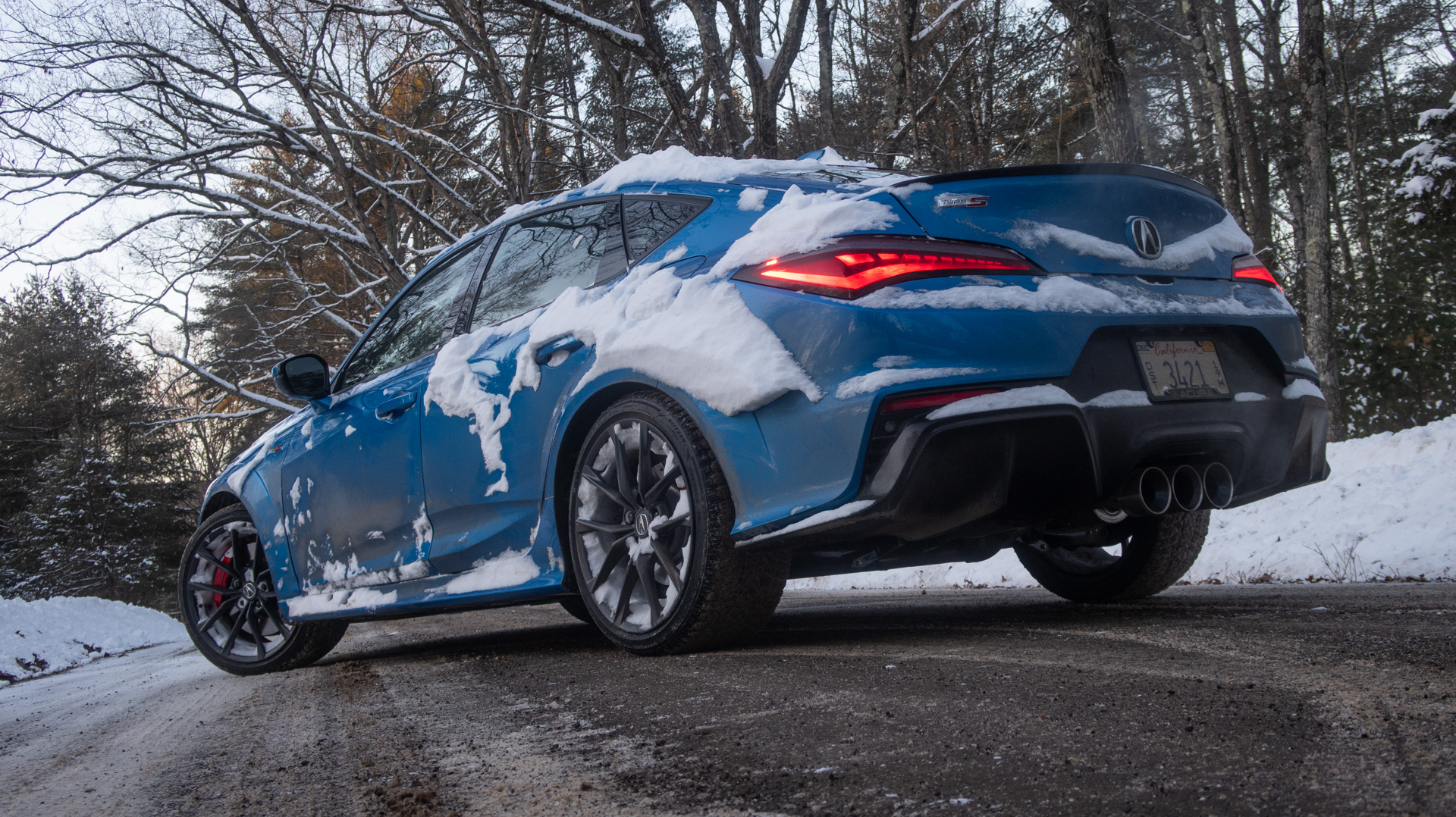Acura Integra in snow.