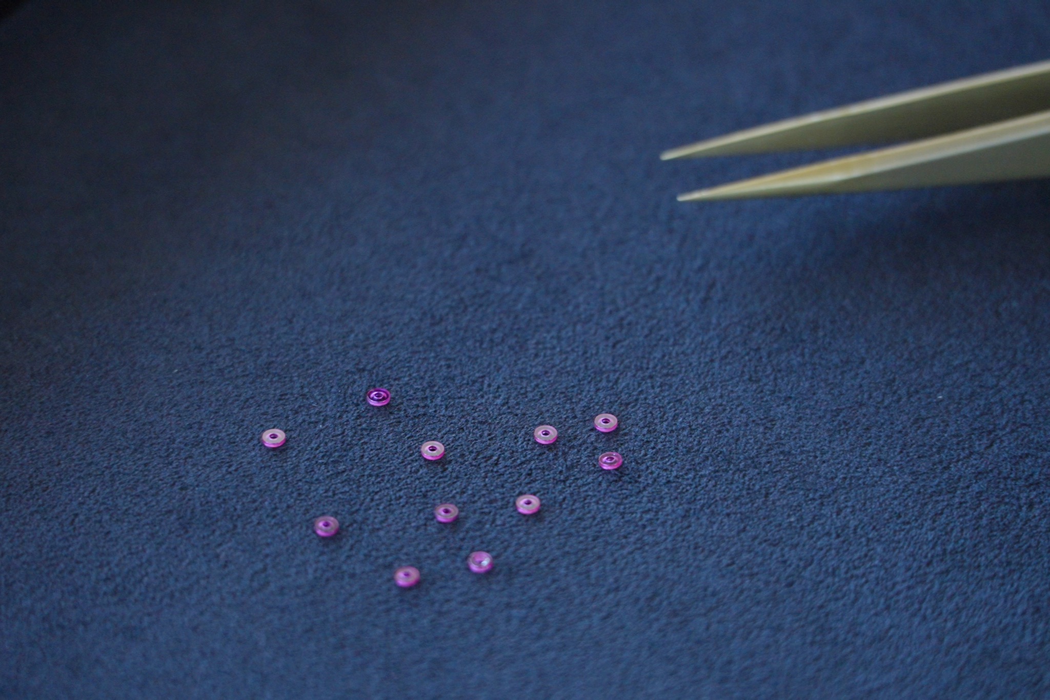 Rubies used in the movement of the Bugatti Tourbillon gauge cluster.