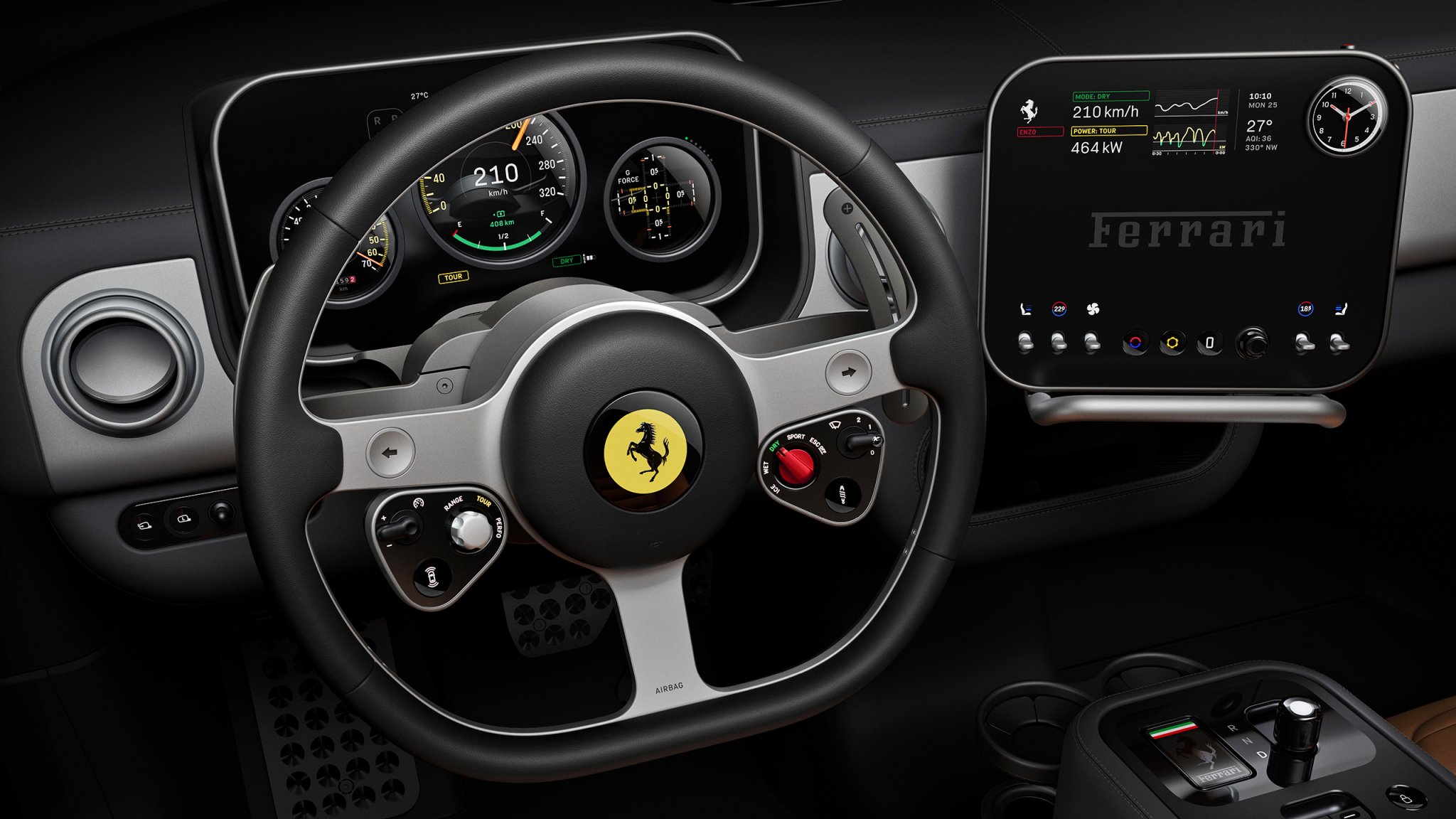 ferrari luce interior top view