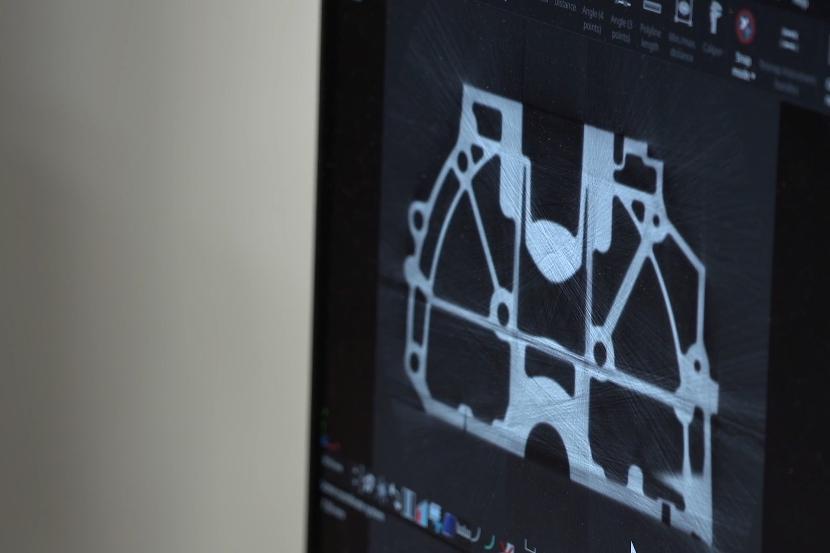 X-ray image of a Nissan V6 engine.