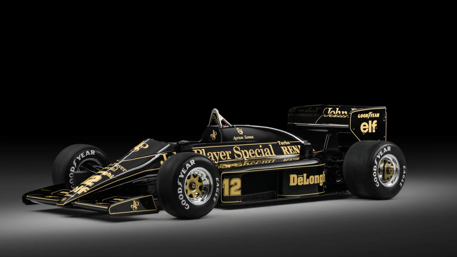 Ex-Senna 1986 Lotus 98T front quarter view.