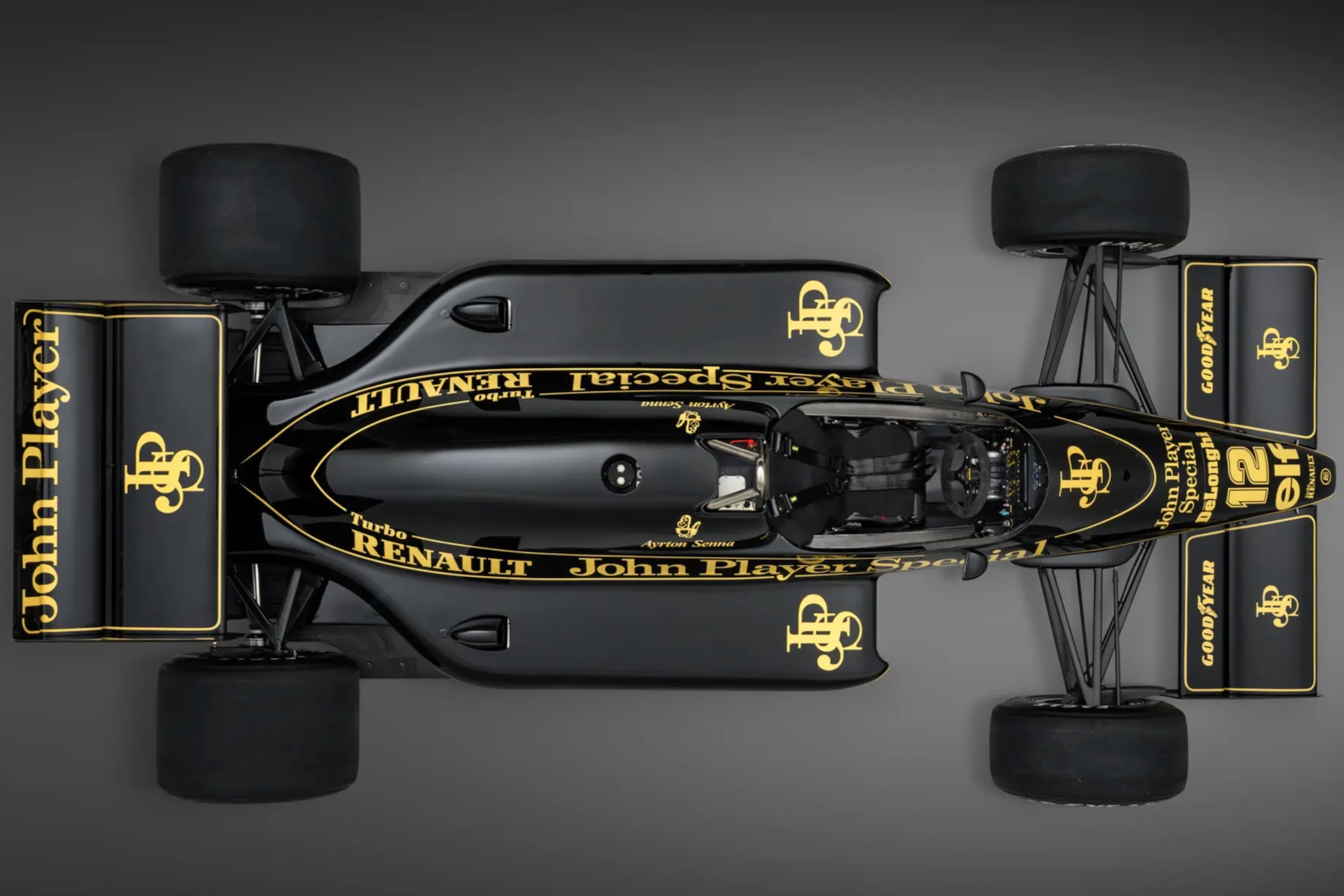 Ex-Senna 1986 Lotus 98T overhead view.