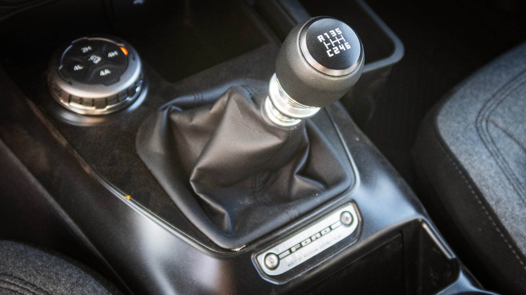 A 2026 Ford Bronco's manual gear selector