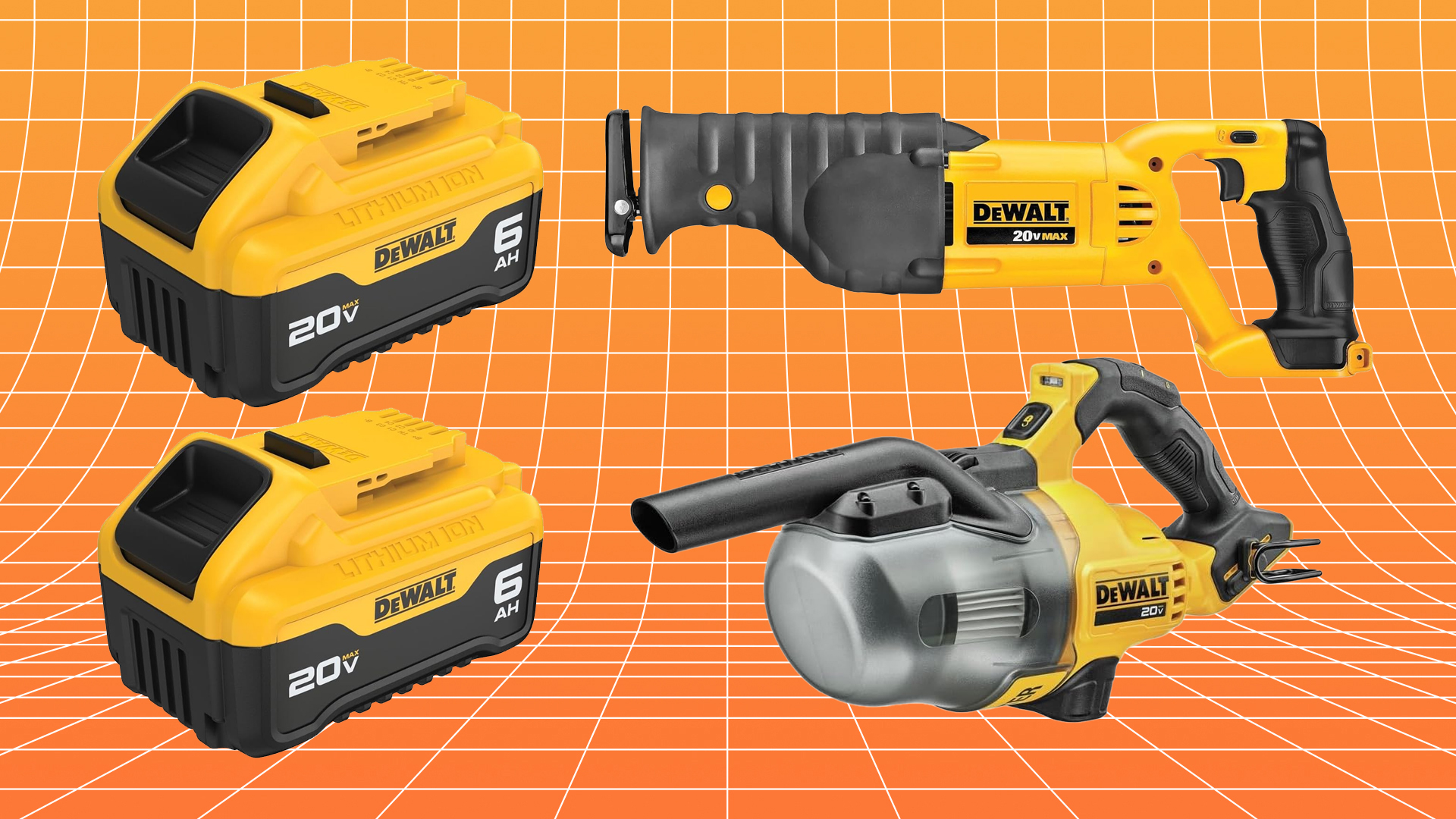 DeWalt batteries and tools.