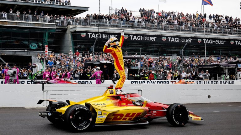 race winner Alex Palou #10 of Chip Ganassi Racing Honda