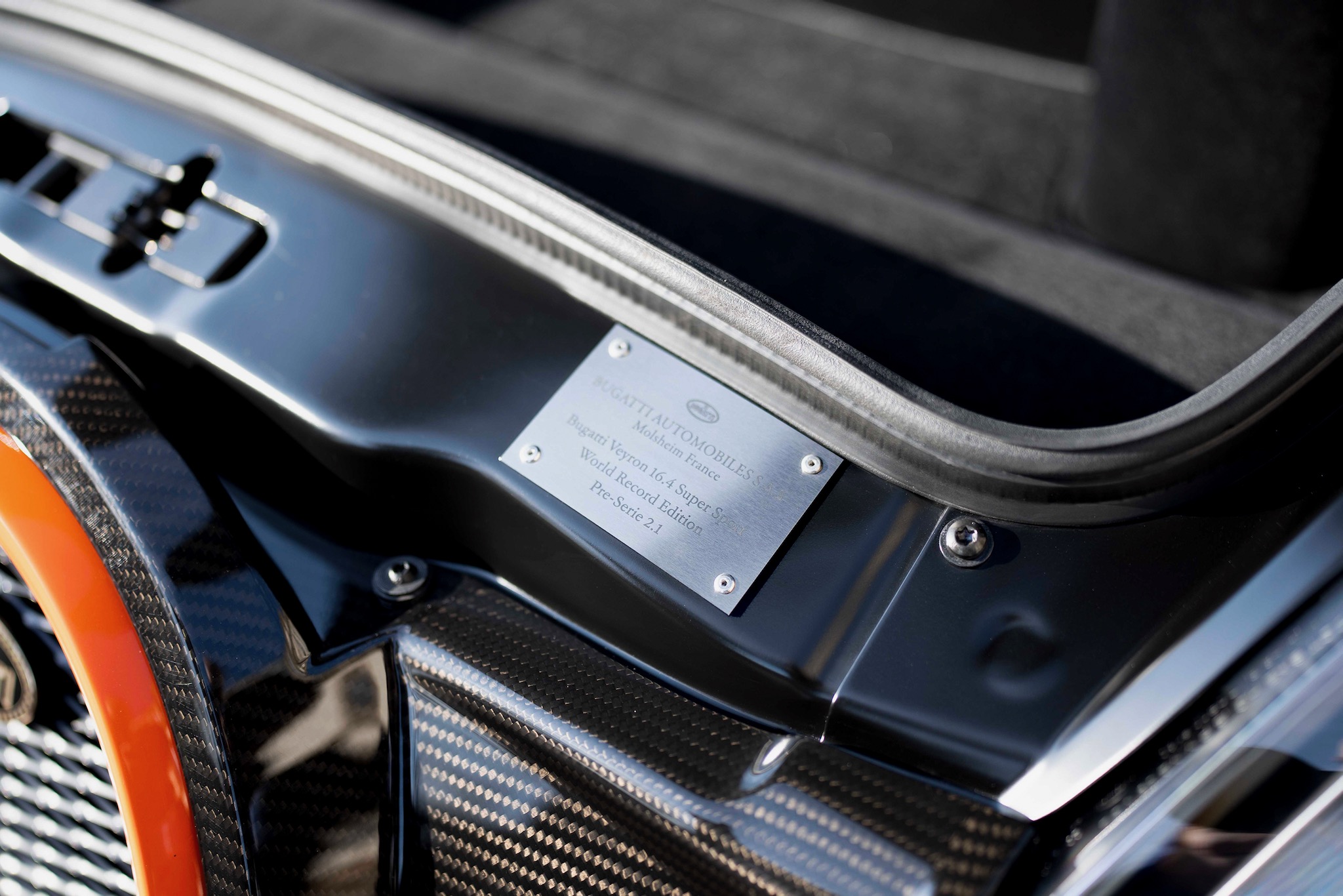 Bugatti Veyron Super Sport prototype plaque.