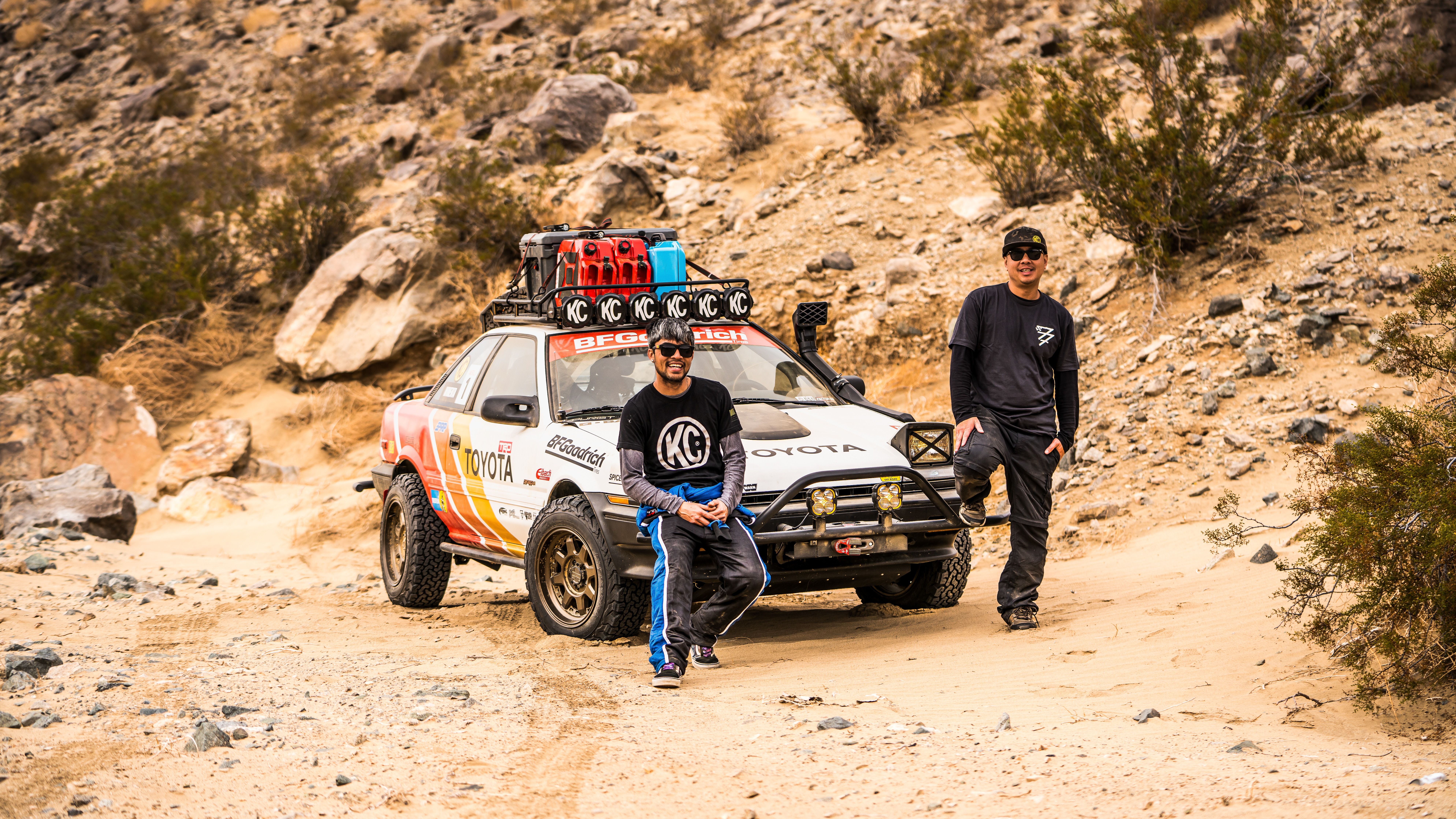 Wimenta boys with their Corolla.