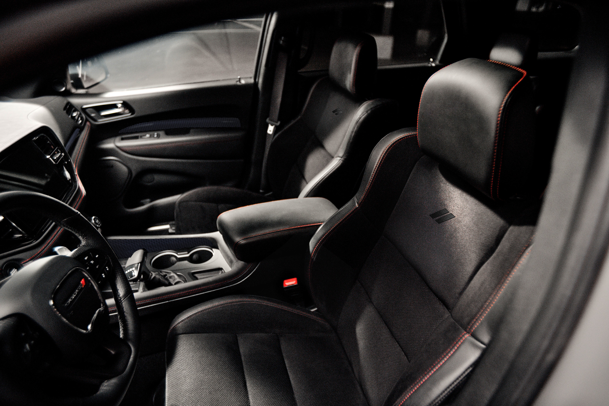 2026 Dodge Durango R/T 392 Launch Edition interior upgrades include Nappa leather and suede seating with SRT performance bolsters.