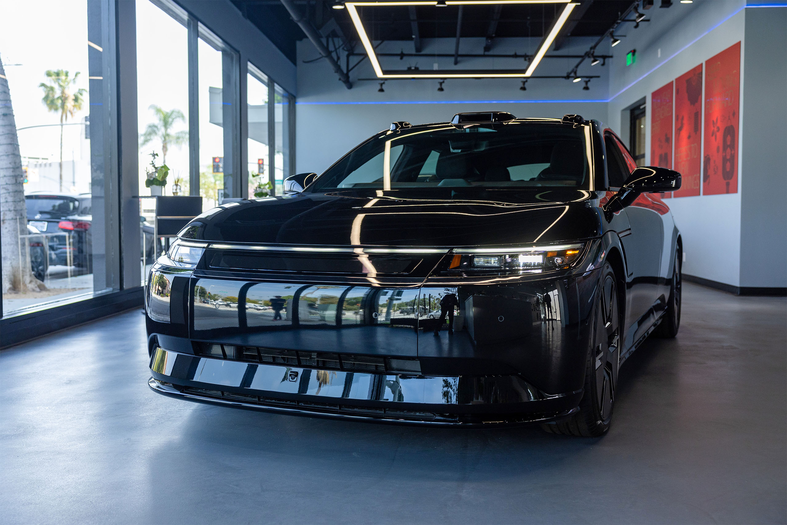 Los Angeles, CA - March 04: A demo of the Afeela vehicle at Afeela Studio Beverly Hills on Wednesday, March 4, 2026 in Los Angeles, CA. (Ronaldo Bolaños / Los Angeles Times via Getty Images)