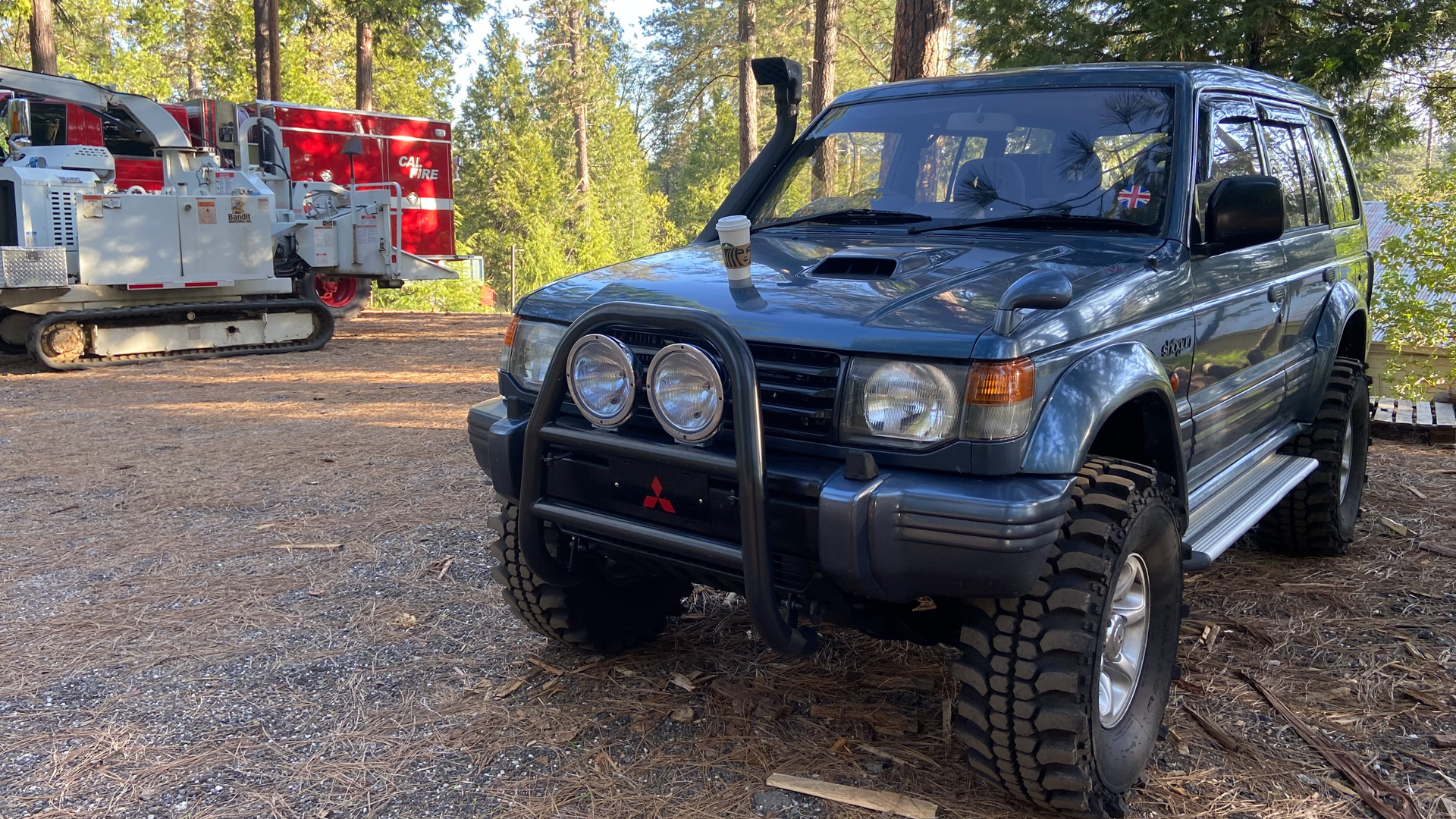 Cool Montero on huge tires.