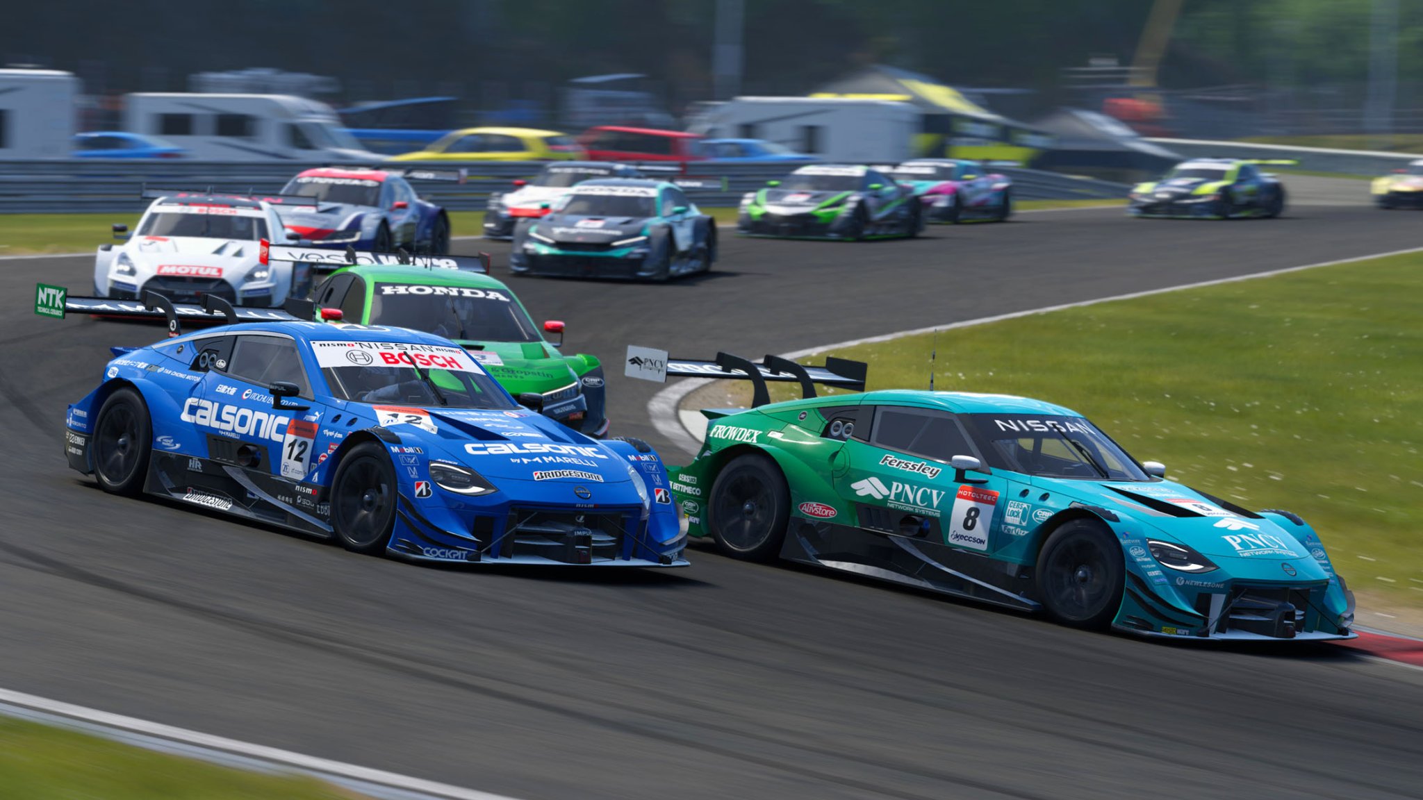 Japanese GT500 class cars racing in Project Motor Racing