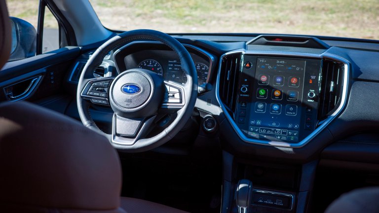The interior of the 2026 Subaru Ascent Touring.