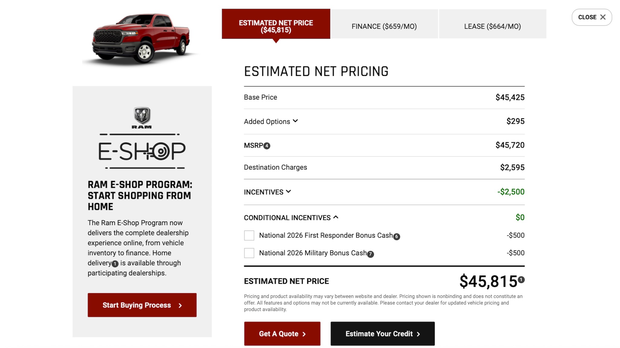 Ram 1500 configurator 3.27.2026