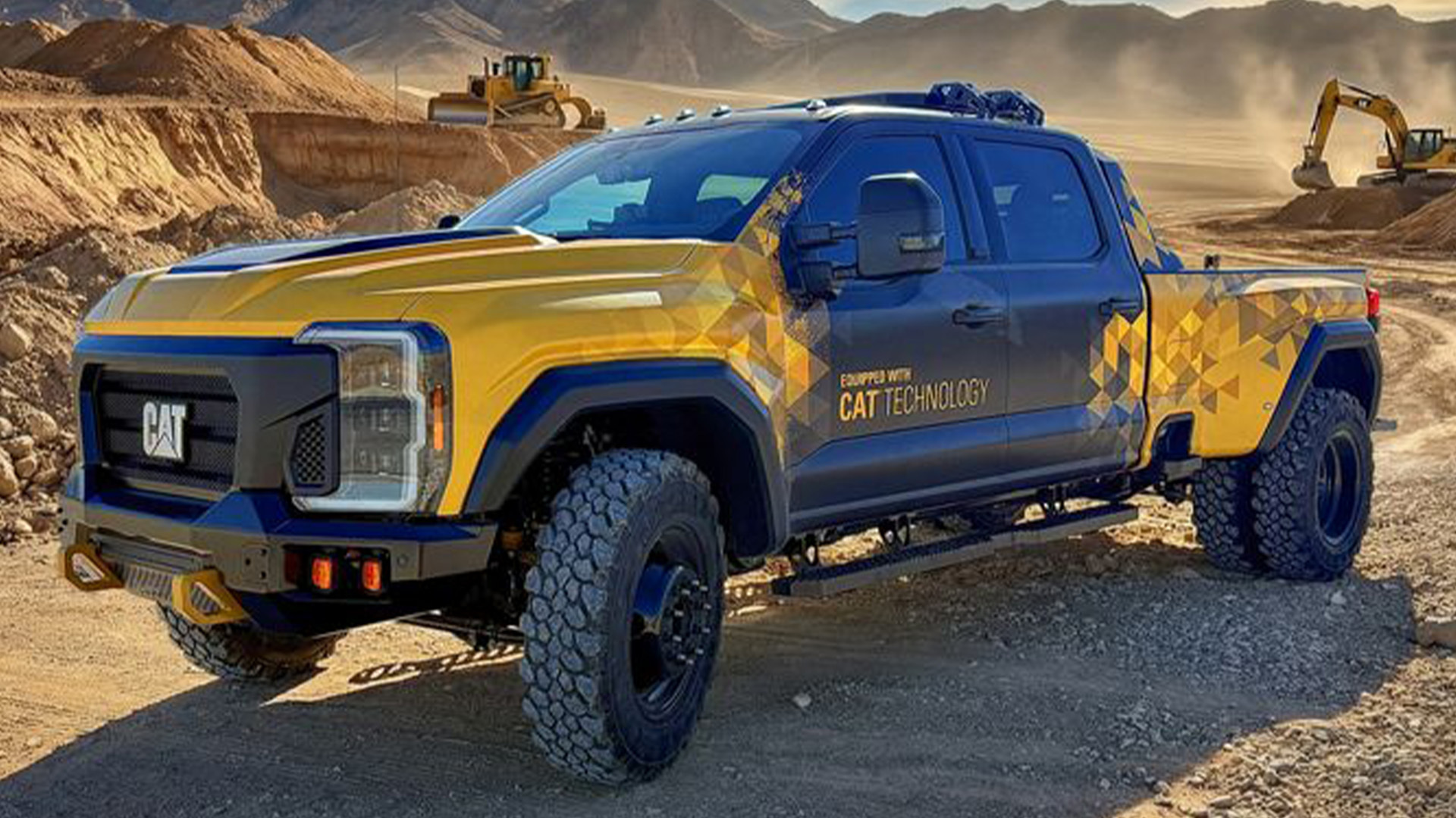 Caterpillar-branded pickup truck