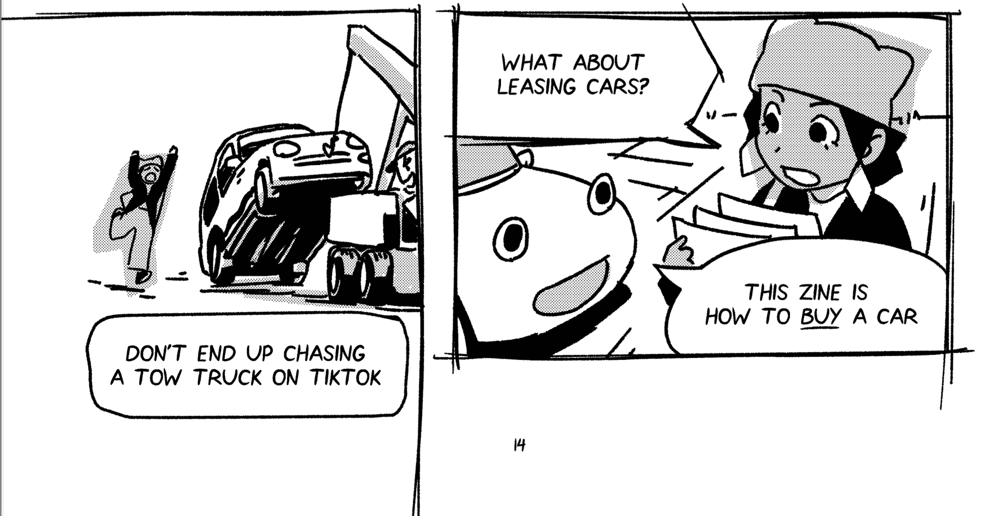 Page from "How to (Not) Buy a Car" by Wynton Redmond