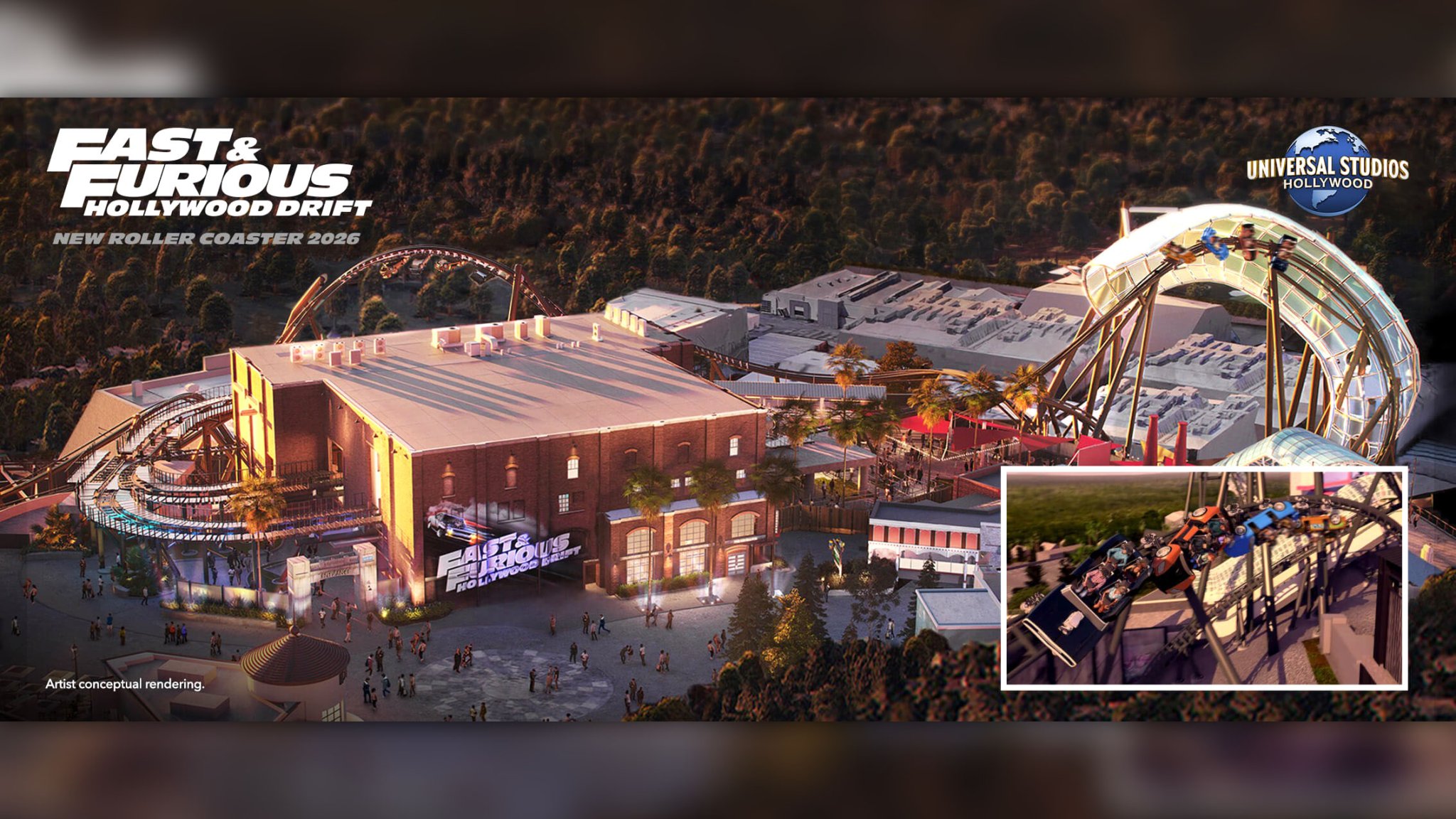 Fast & Furious Hollywood Drift ride rendering