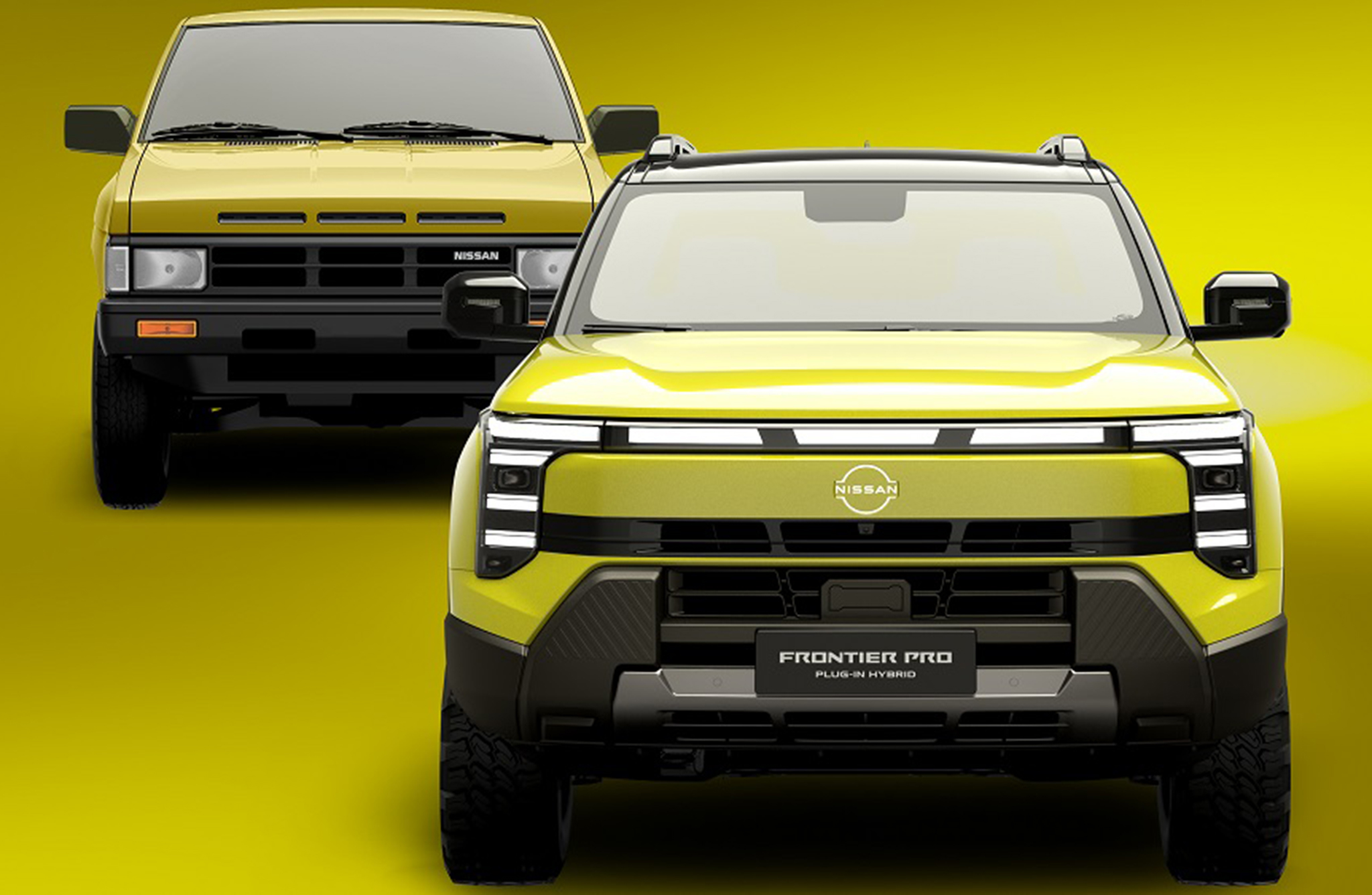 original nissan pickup and new nissan frontier pro plug-in hybrid