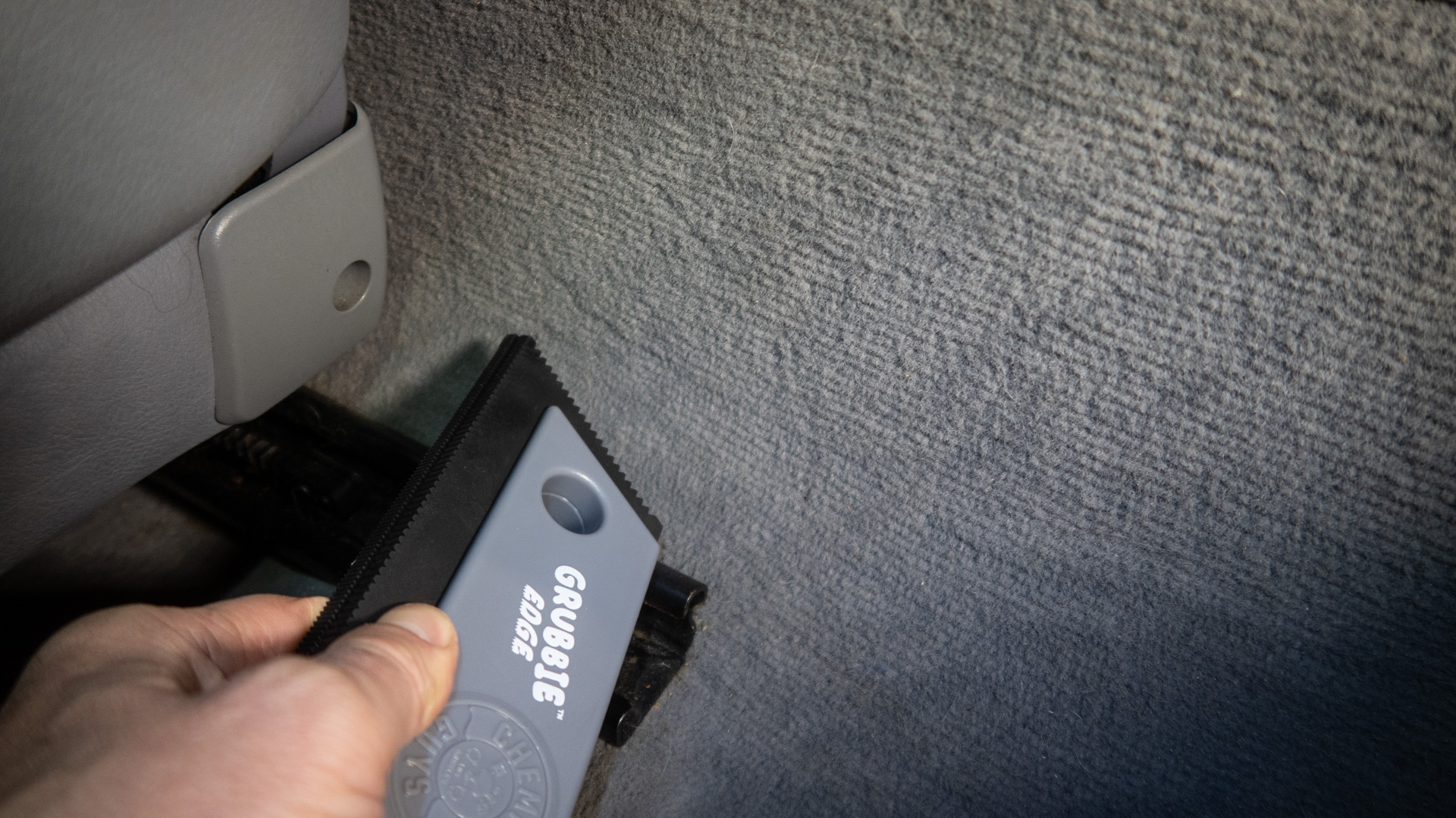 Chemical Guys pet hair removal tool demo.