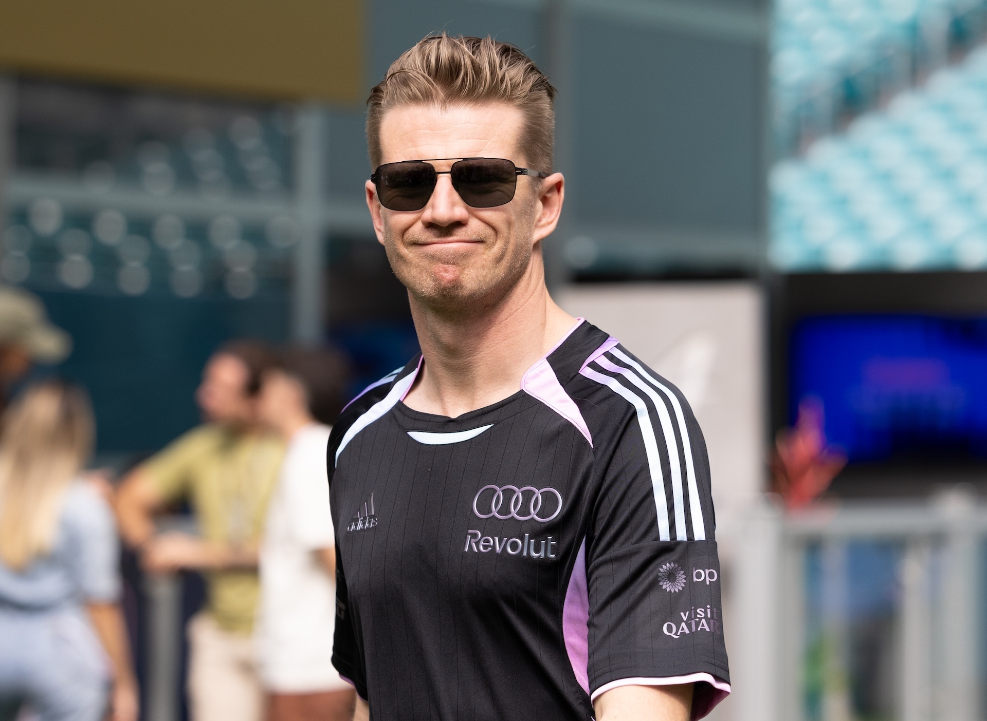 Nico Hulkenberg arrives at the paddock ahead of the Formula 1 Crypto.com Miami Grand Prix at Miami International Autodrome in Miami Gardens, Florida, United States, on April 30, 2026. (Photo by Stephanie Tacy/NurPhoto)