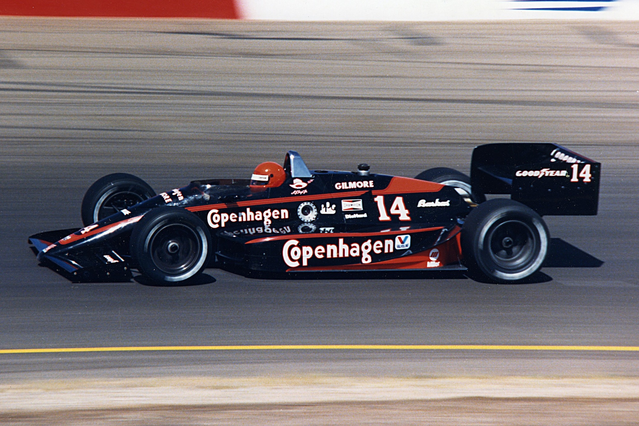 A.J. Foyt on his way to a fourth-place finish in the Checker 200 at Phoenix International Raceway driving his Copenhagen-sponsored Lola/Cosworth.