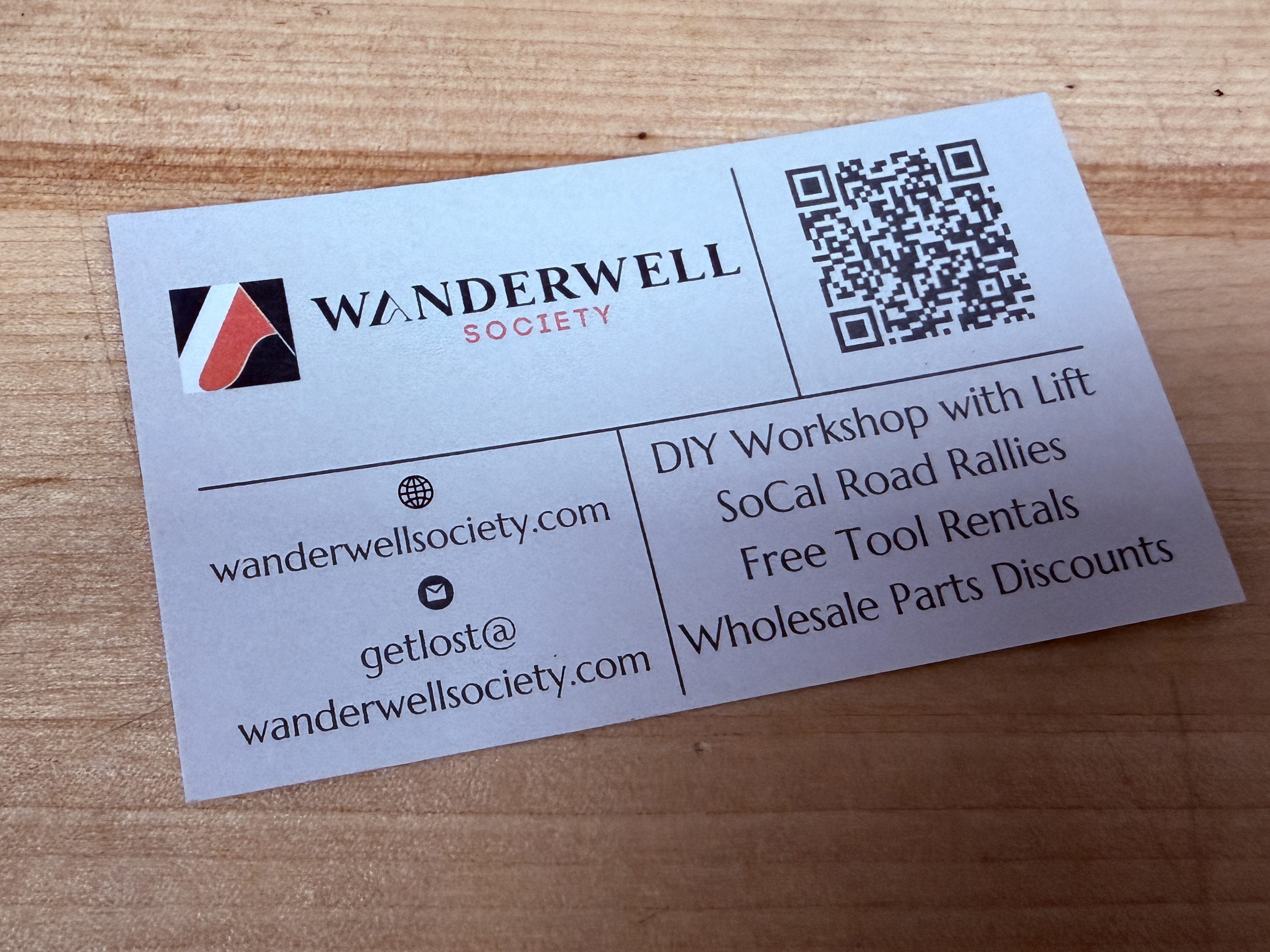 Wanderwell Society calling card.